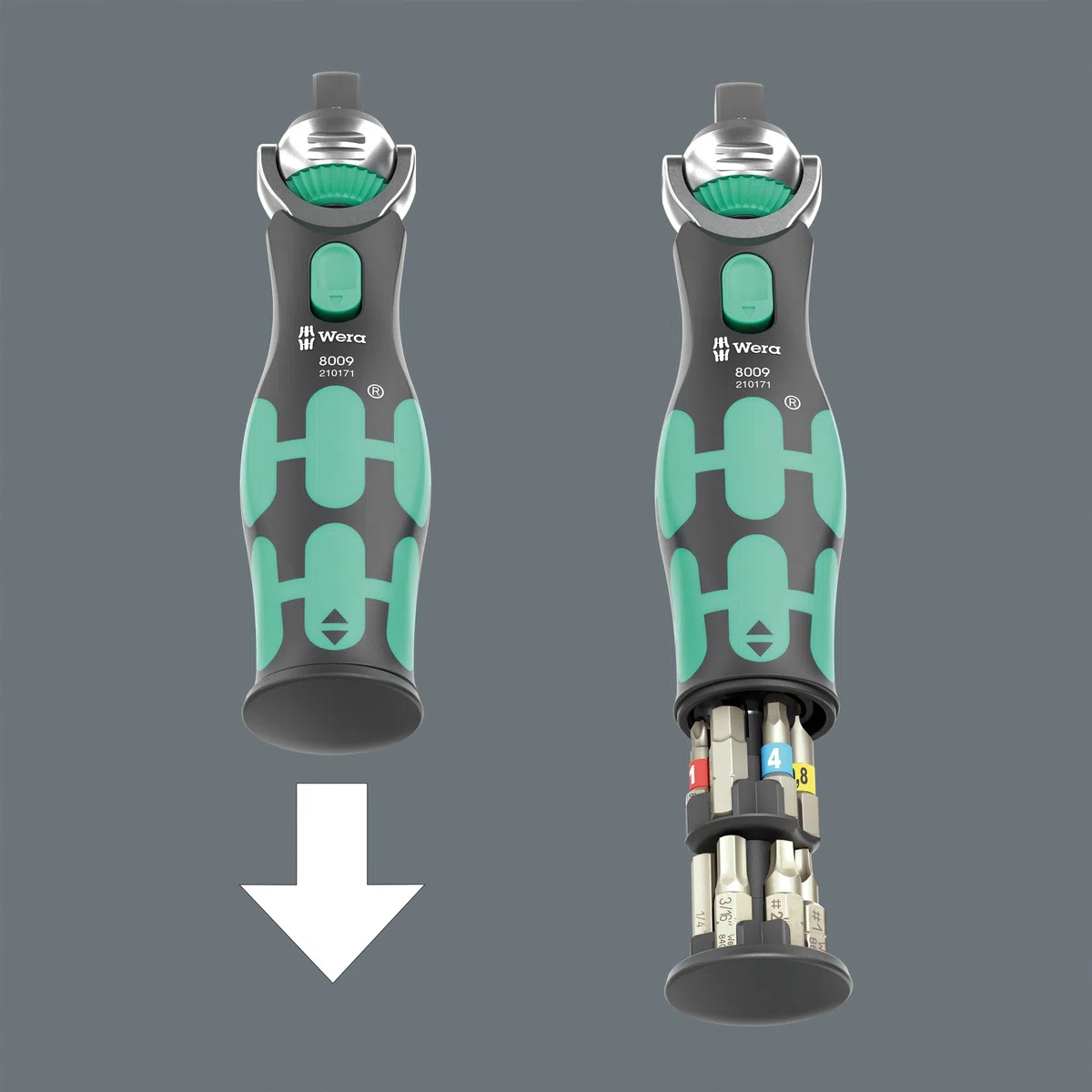 Wera Zyklop Pocket Set 4 05004285001 8009 zestaw z grzechotką, metryczny/imperialny, zestaw 27-częściowy