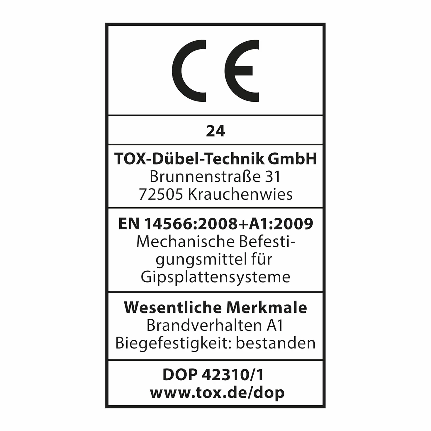 TOX Wkręty do szybkiego montażu DRY BS 3,5 x 25 mm, śruby czarne fosforanowane z gwintem drobnym + końcówka wiertnicza, płyta gipsowo-kartonowa na metalowej konstrukcji podstawy, PH2, 1000 sztuk, w