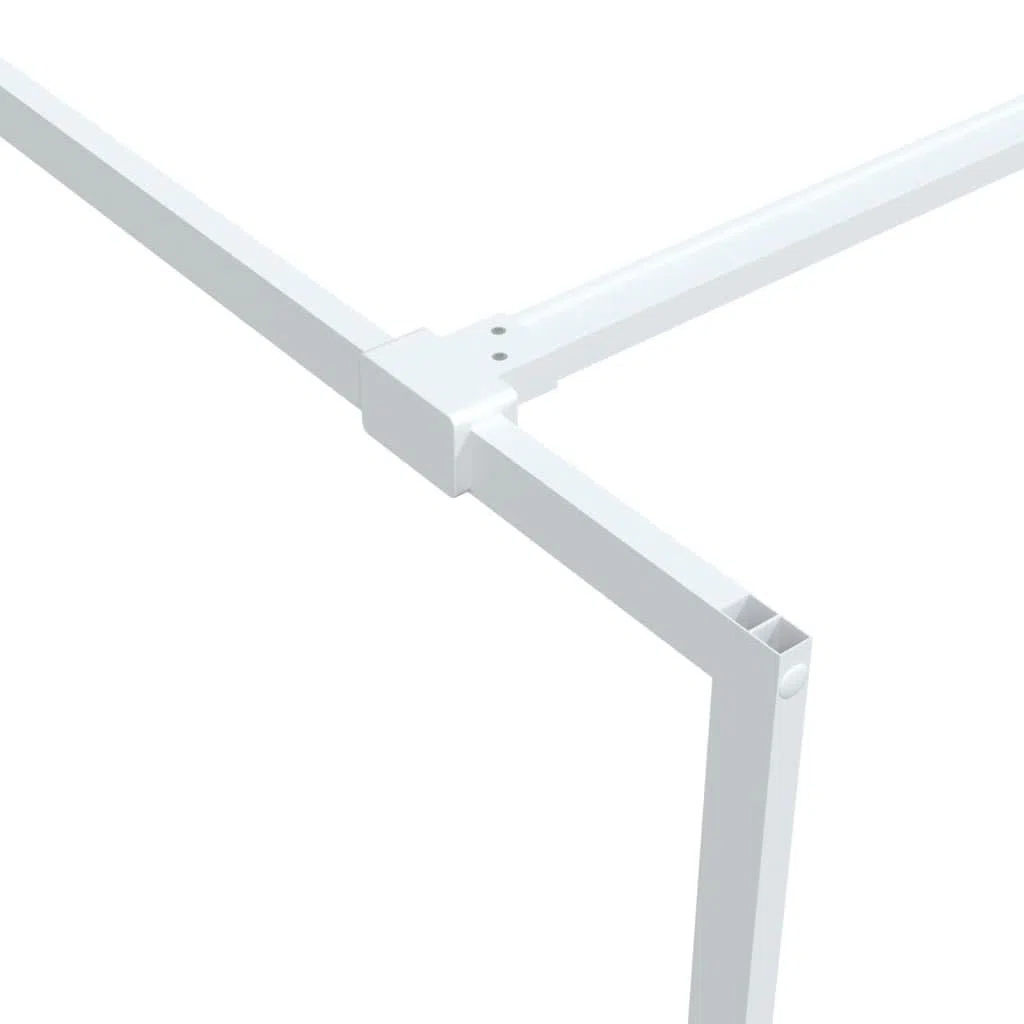 Regulowana ścianka prysznicowa z aluminiową ramą do kabiny prysznicowej z możliwością wchodzenia w zakres dostawy, kolor biały, 115 x 195 cm, z bezpiecznego szkła ESG, przegroda prysznicowa 5 mm z