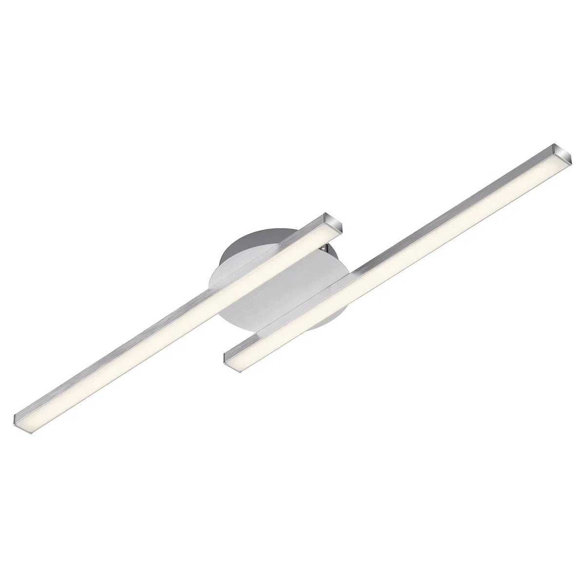 Briloner Leuchten - lampa sufitowa LED, 2 żarówki, 2 x 6 W, ciepłe białe światło, 55,4 cm, kolor aluminium