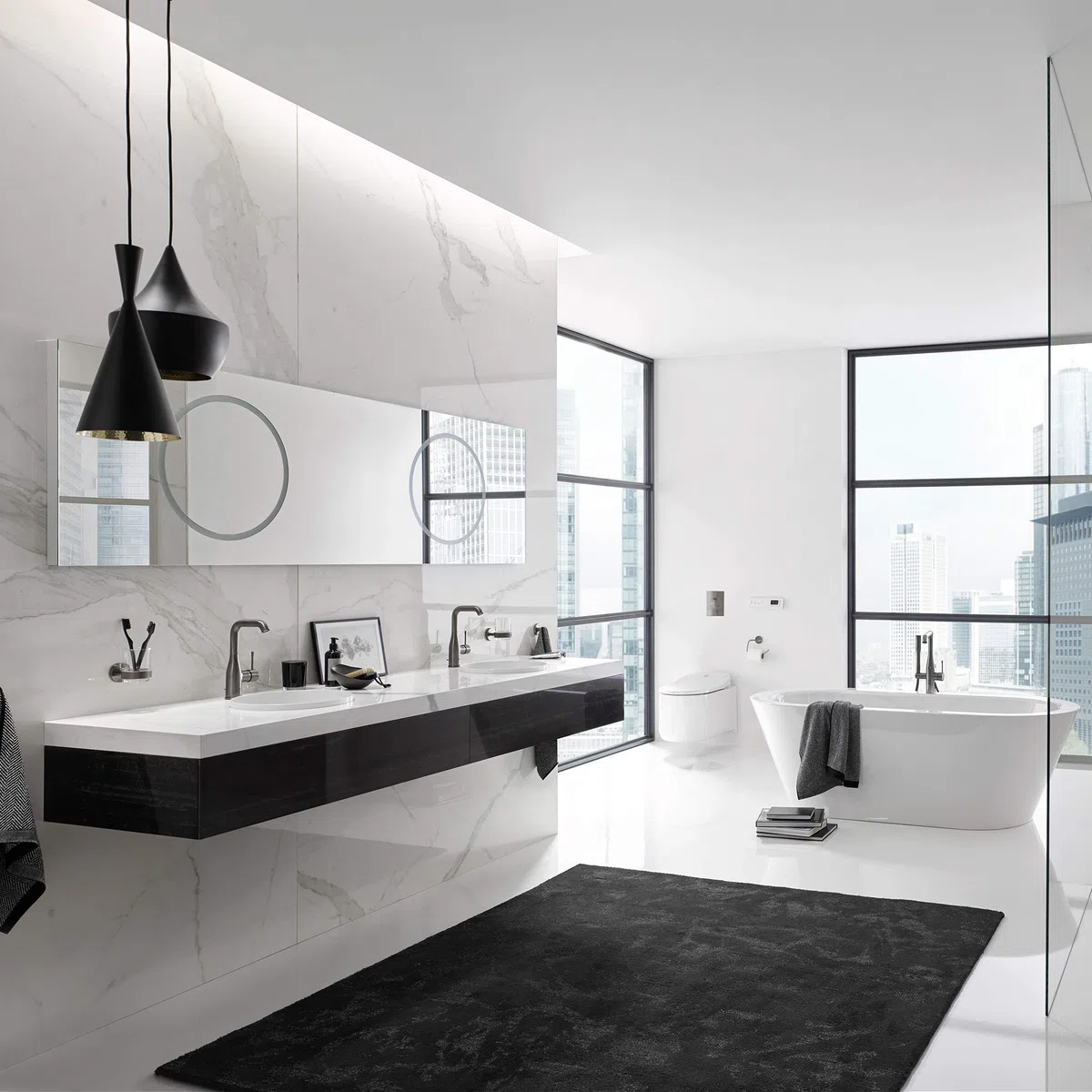 GROHE 40689A01 Essentials naścienny uchwyt na papier toaletowy, ciemny grafit (Hard Graphite)