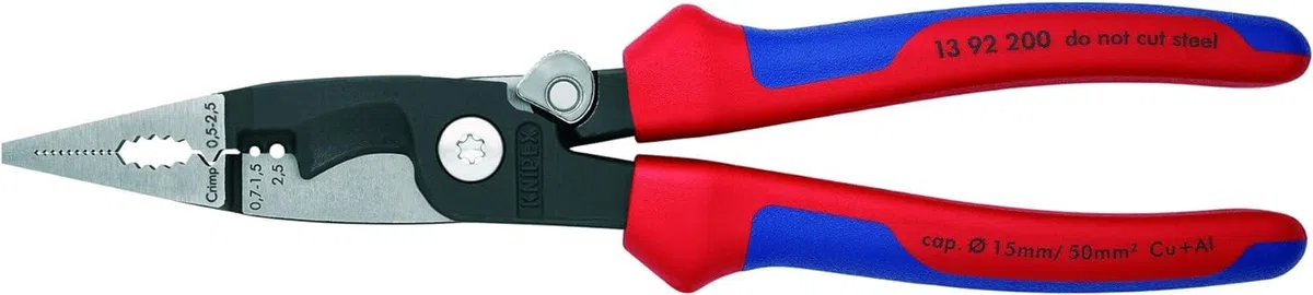 KNIPEX Szczypce do prac elektroinstalacyjnych z osłonkami wielokomponentowymi 200 mm, 13 92 200