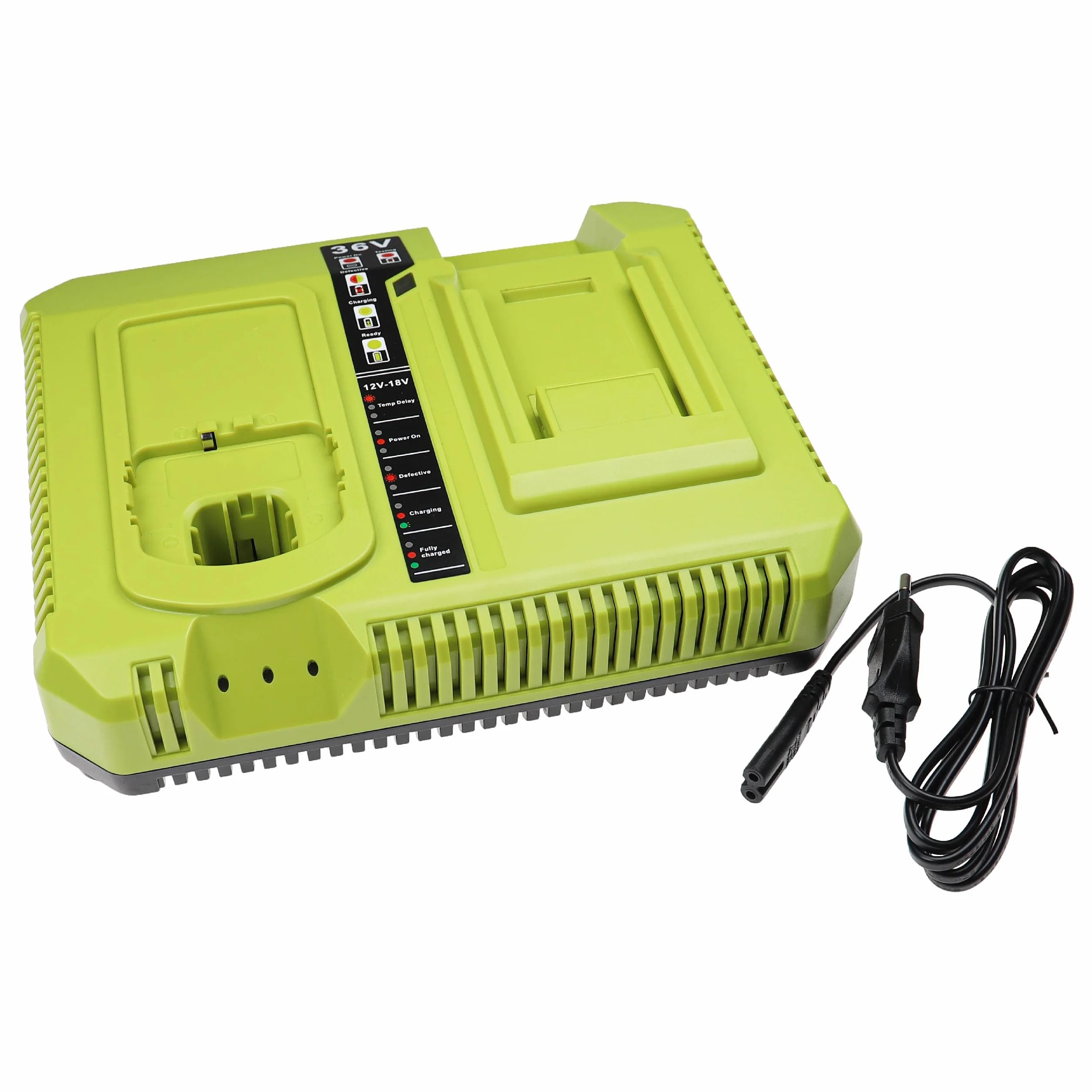 vhbw podwójna ładowarka kompatybilna z Ryobi 40V 14 w bezszczotkowych łańcuchach Saw Baterie Ni-CD, NiMH, narzędzia Li-ION