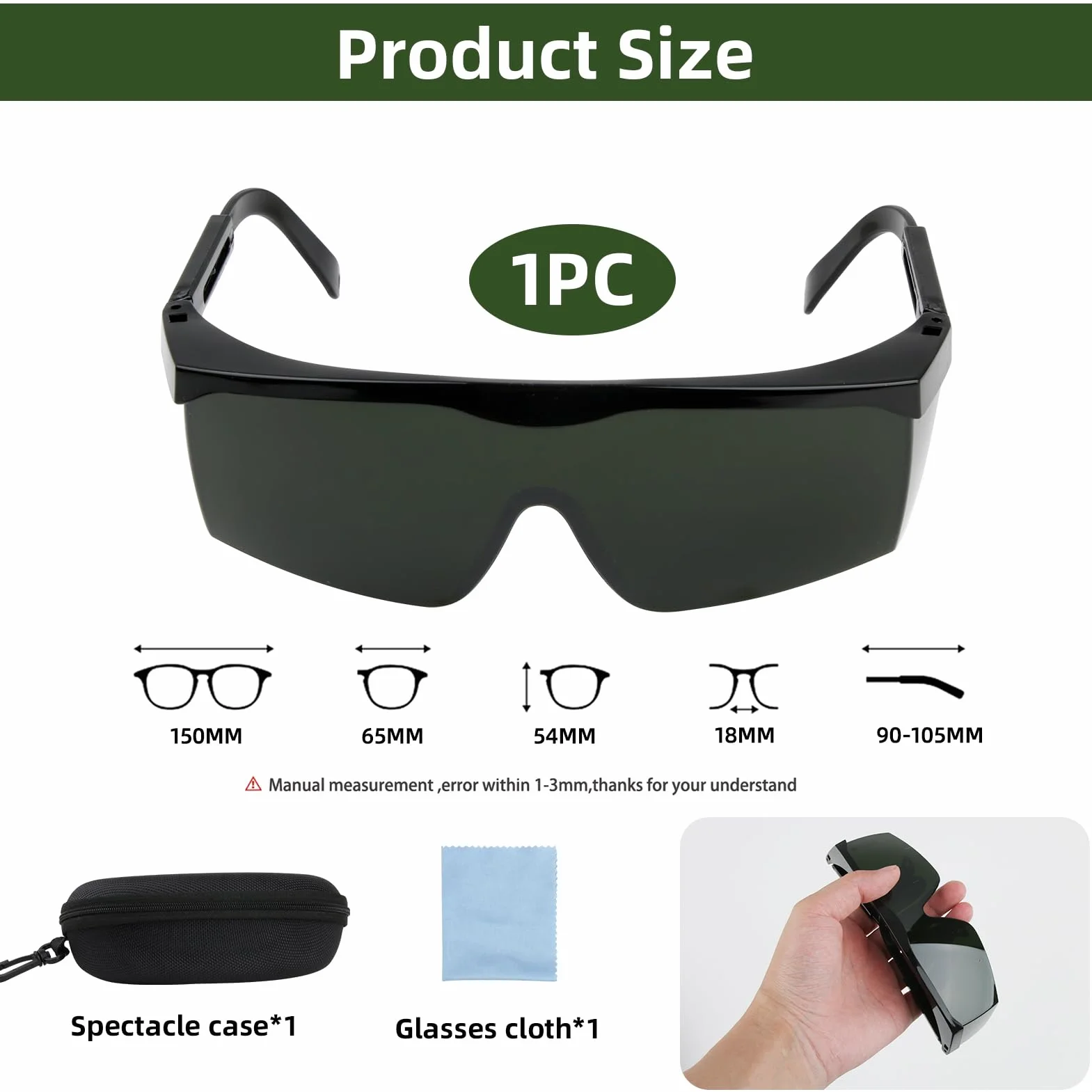 Laserowe okulary ochronne 190 nm - 2000 nm, IPL, laserowe okulary ochronne do usuwania włosów, do zabiegów i kosmetologii, okulary ochronne, ochrona przed promieniowaniem UV