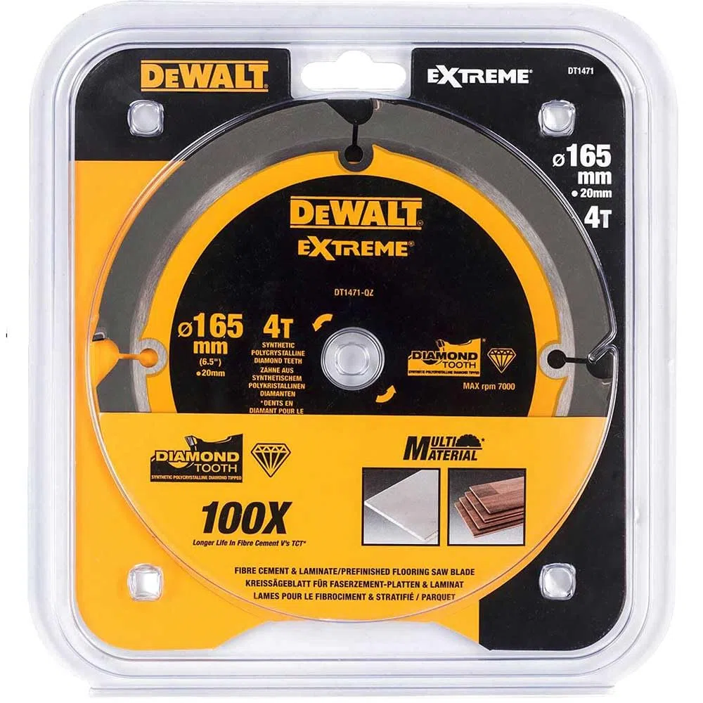 DeWALT DT1471 arkusz do piły tarczowej PCD 165/20 mm 4Z, 1 sztuka