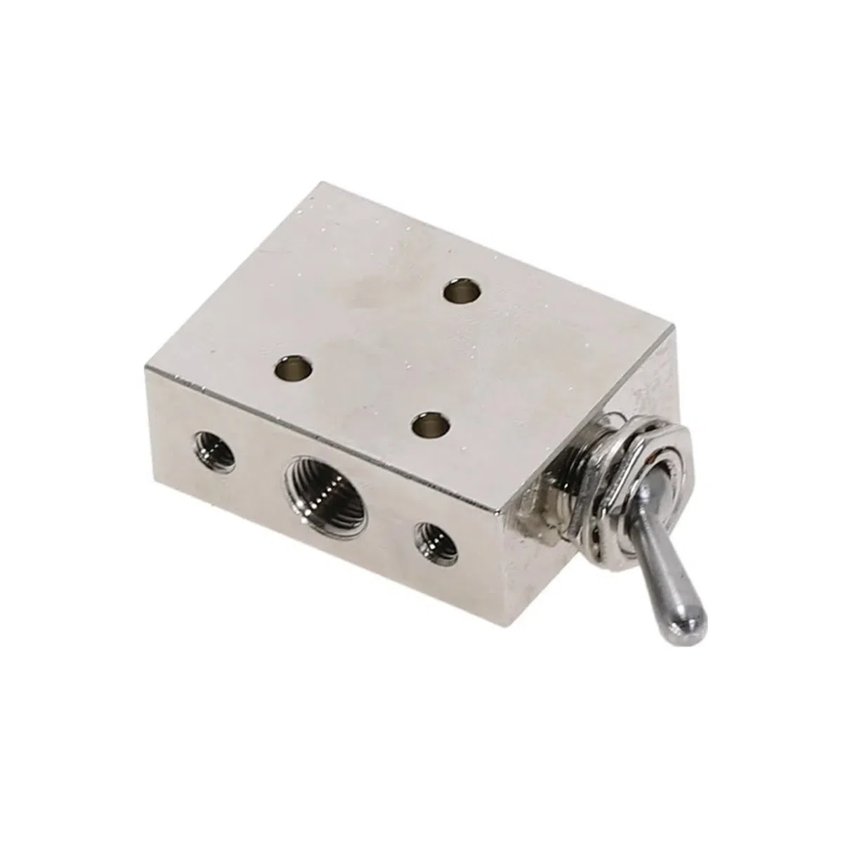 Srebrny odcień 1/20.3 cm BSP pneumatyczny 2-pozycyjny 5-kierunkowy przełącznik wyłączający pokrętło ręczny zawór mechaniczny HL2501-V TAC2-41V (kolor: bez okuć)