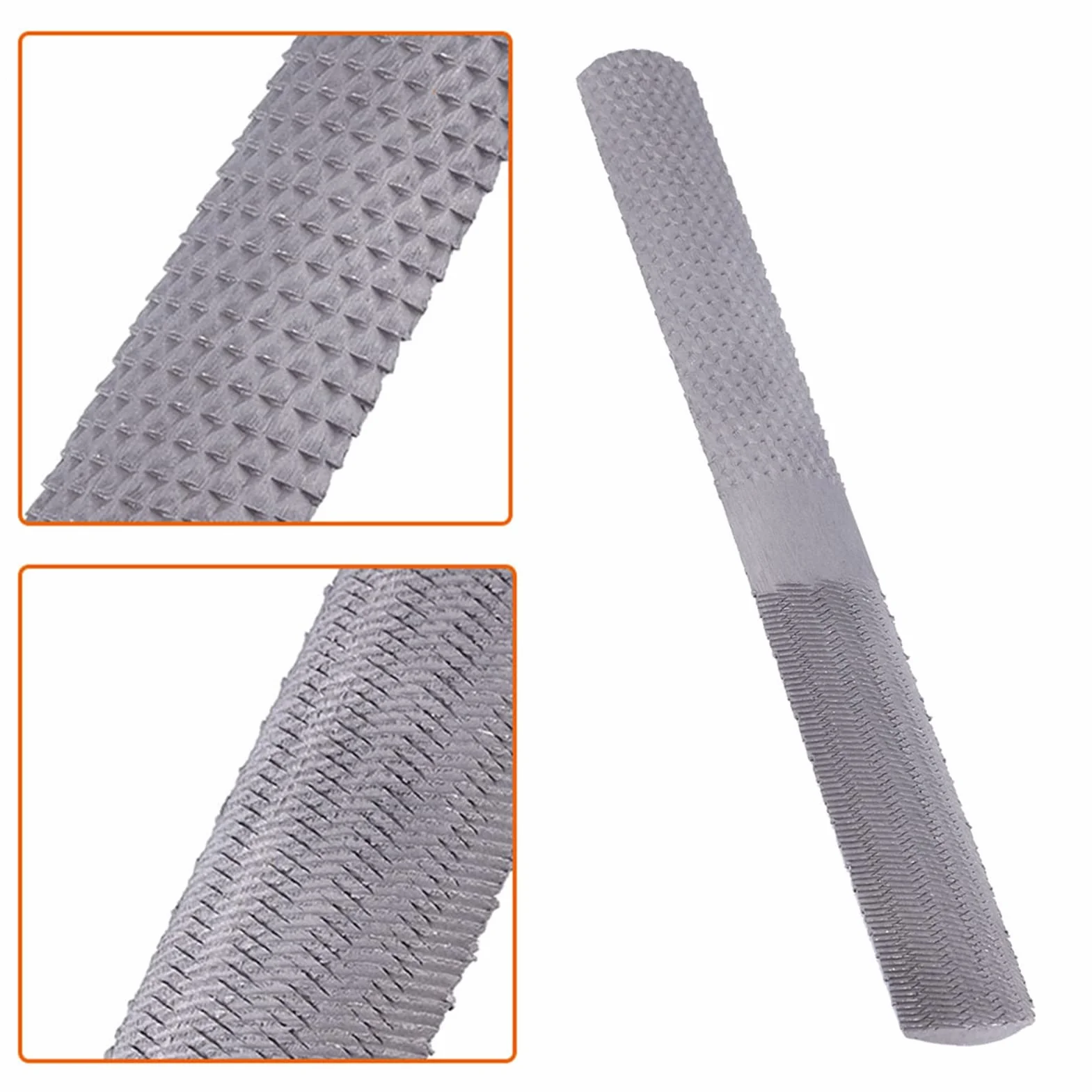 4 w 1 8 Cali/200 Mm Wielofunkcyjny Stalowy Płaski Pilnik z Tarnikiem, Półokrągły Stolarski Narzędzie Ręczne do Obróbki Drewna do Drewna Metal Plastik (8 Cali/200 Mm)
