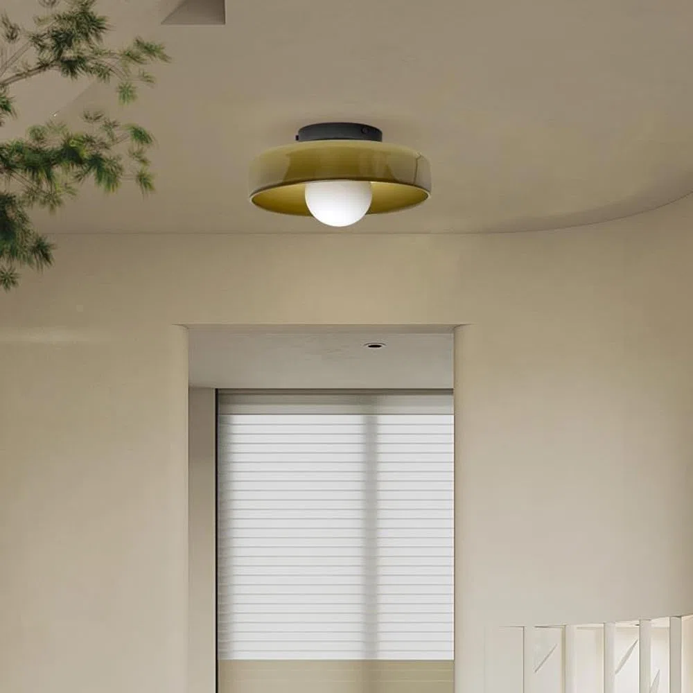 MIDIC CICIE Nowoczesny korytarz Lekkie Oprawa oświetleniowa Farmhouse Kitchen Light Orange Zielony szklany szklany montaż łazienki Lekkie sufitowe do przednich werandy pralnia pralnia w pomi