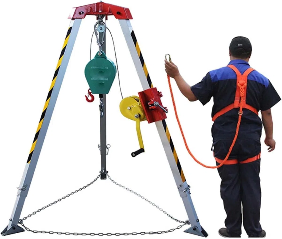 Statyw awaryjny system ratunkowy z wciągarką 1,179.3 kg, statyw o ograniczonej przestrzeni i podnośnik do podnoszenia, sprzęt bezpieczeństwa do operacji przemysłowych i ratowniczych