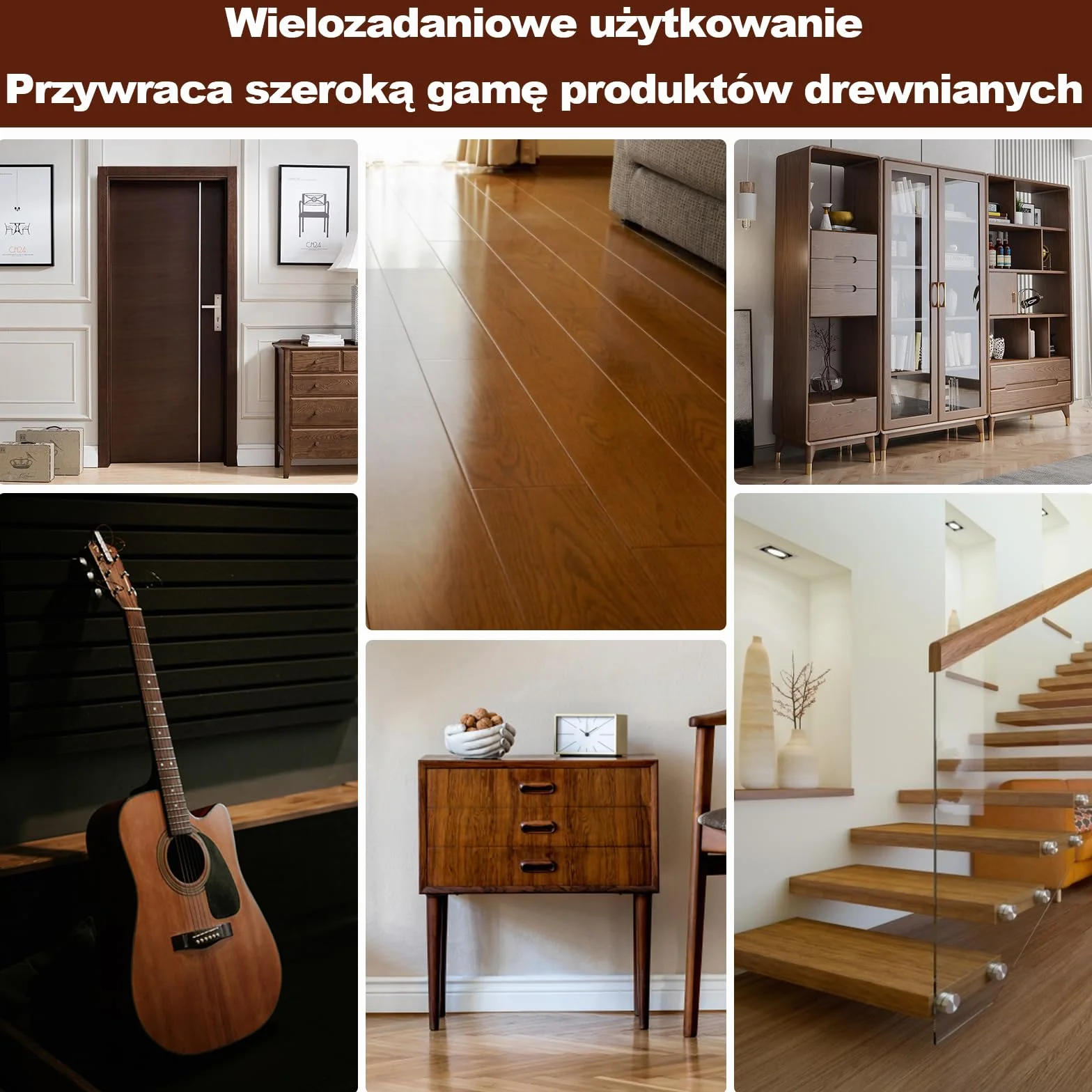 SEISSO Zestaw naprawczy do mebli drewnianych, szpachelka do drewna z kitem do drewna, wosk do polerowania otworów