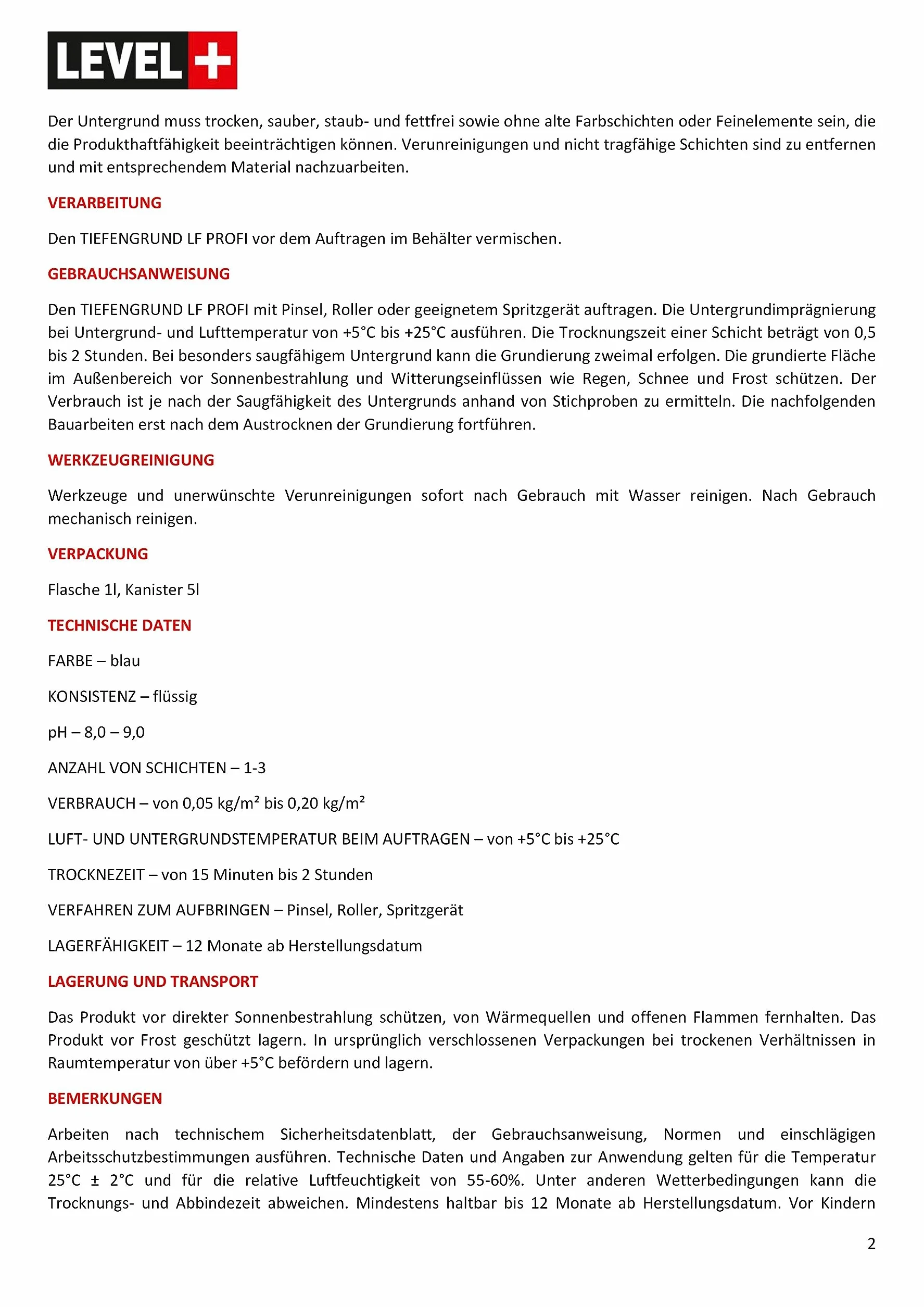 Grunt Głęboko Penetrujący Profesjonalny 5L Środek Gruntujący 1:1 Level+03