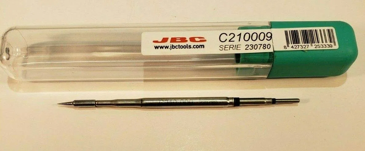 JBC Grot lutowniczy seria C210, okrągły kształt, C210009/Ø 0,2 mm, prosty C210009 (wkład lutowniczy wkład lutowniczy, końcówka lutownicza, wkład lutowniczy T210-A AD2210 2210 C210)