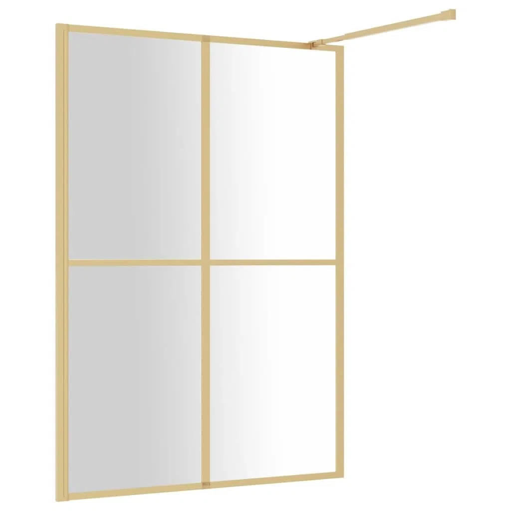 Kabina prysznicowa z drążkiem podporowym i regulowaną ramą aluminiową ze złotego szkła bezpiecznego ESG 5 mm do nowoczesnego prysznica 140 x 195 cm