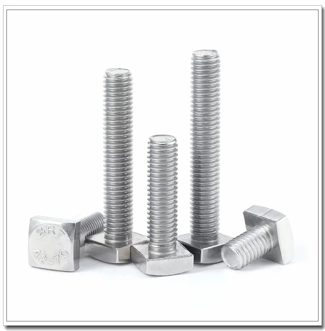 10 szt. M6 × 20 mm stal nierdzewna 304 śruba z łbem kwadratowym śruba z łbem kwadratowym