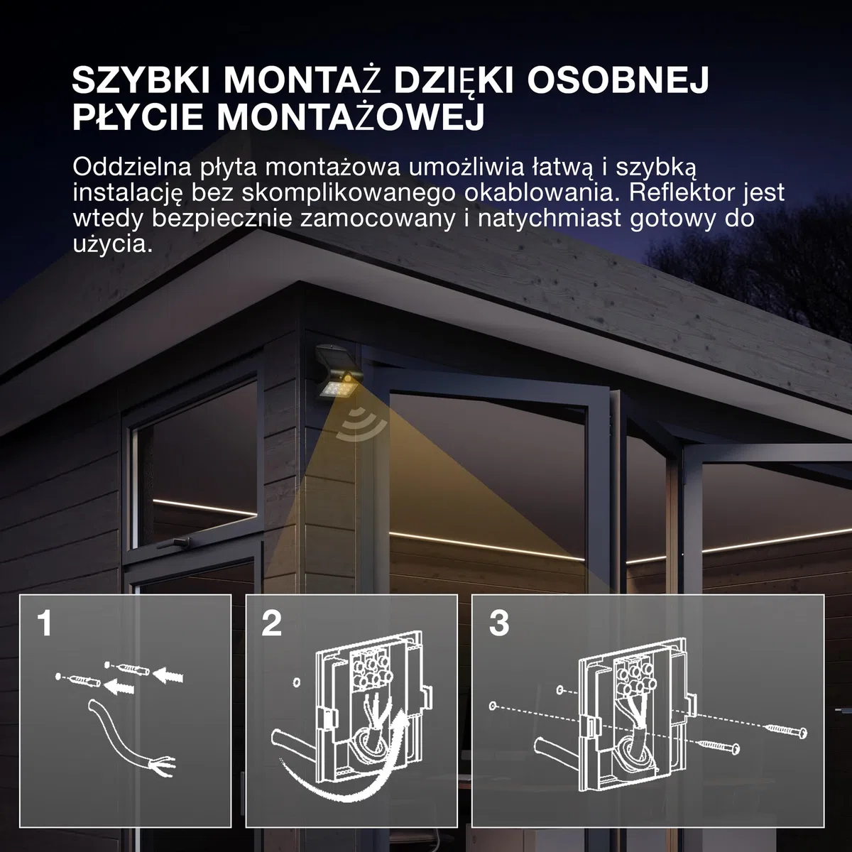 OSRAM LED-Solar-Außenleuchte Endura Outdoor schwarz mit Flutlicht und Solar-Panel, 5 m langes Kabel, mit Fernbedienung und PIR-Bewegungsmelder, 10 W, 1400 lm, 840, 4000 K Lichtfarbe, EEK A