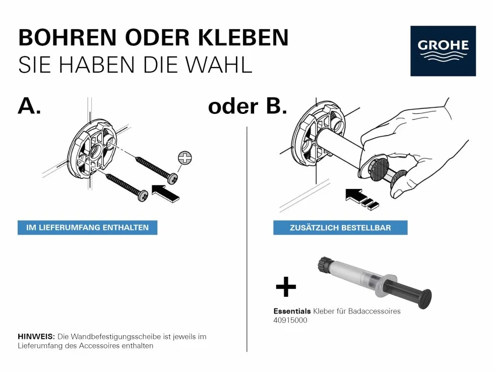 GROHE 40689A01 Essentials naścienny uchwyt na papier toaletowy, ciemny grafit (Hard Graphite)
