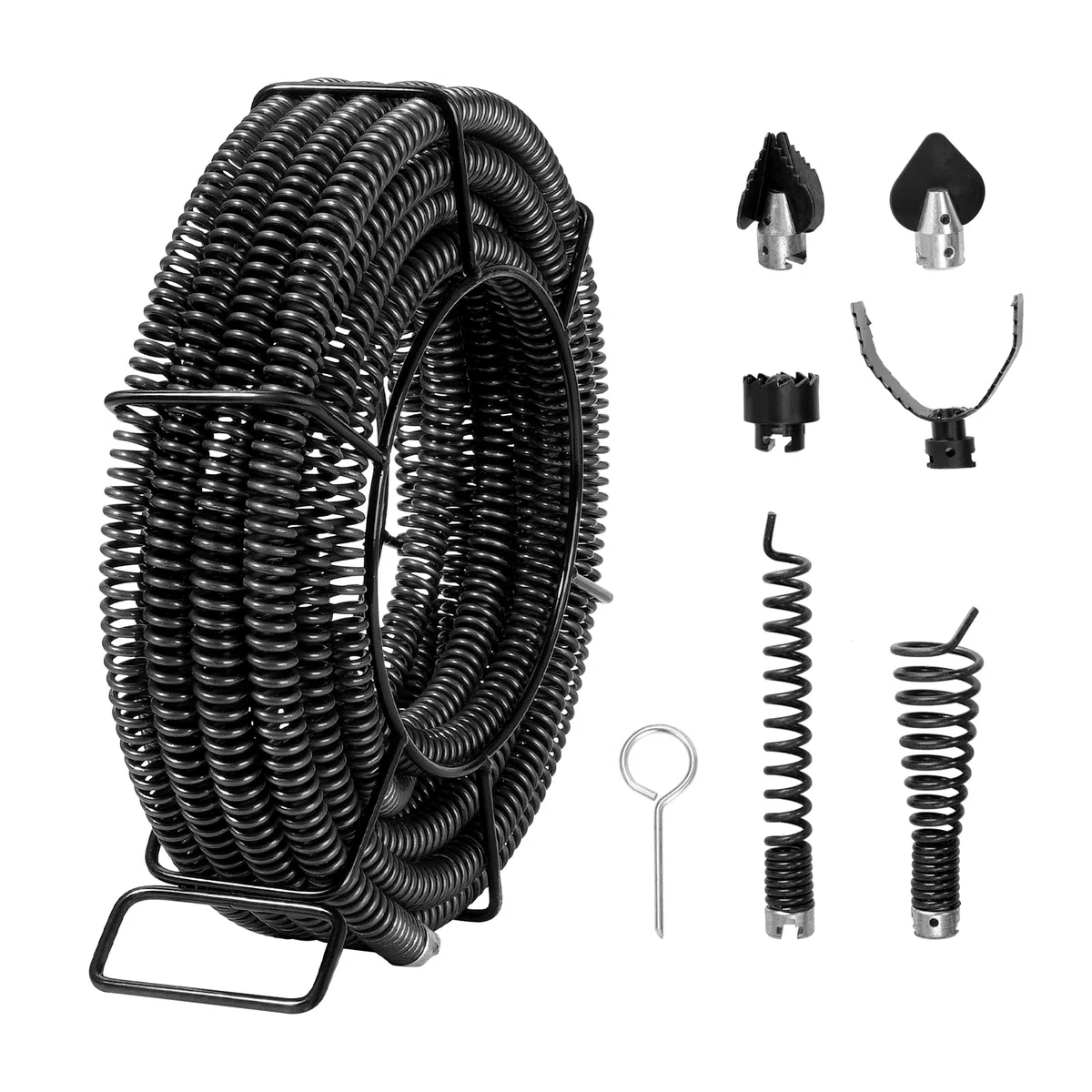 VEVOR Spirala do czyszczenia rur 14 m x 22 mm, profesjonalny kabel do czyszczenia rur z 6 nożami do rur od 20 do 150 mm, spirala kanalizacyjna do zlewu, odpływu podłogowego, toalety