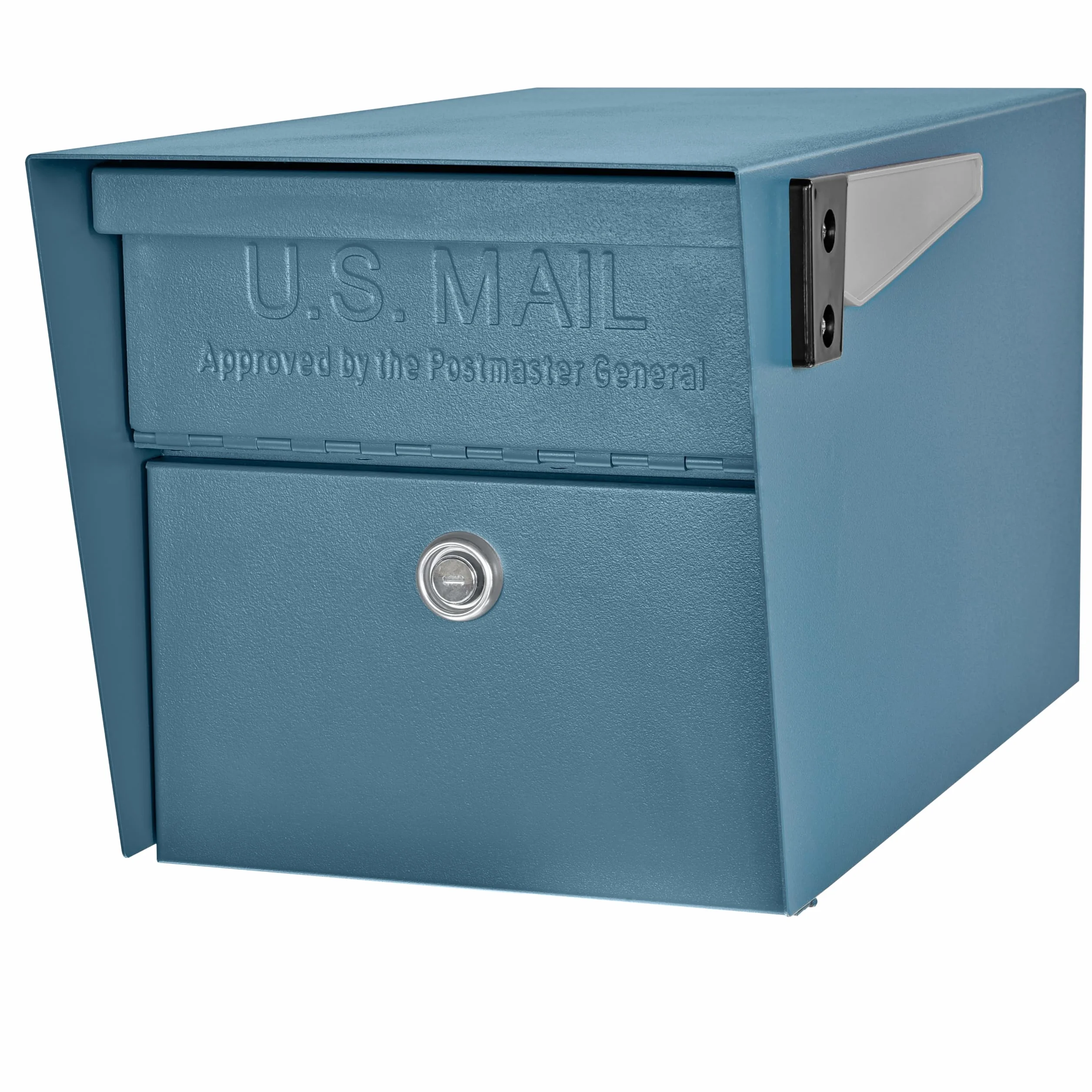 Mail Boss 7584 Skrzynka na listy z zabezpieczeniem mocowana do krawężnika, zamykana na klucz, niebieska (Century Blue)