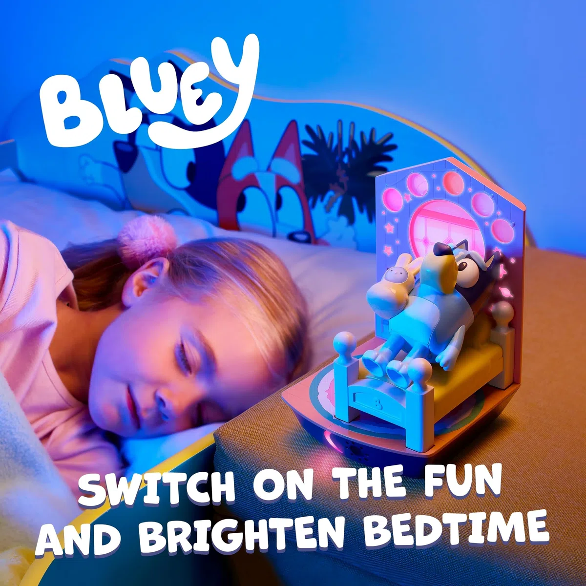 Bluey GoGlow Dream 3 w 1 lampka nocna dla dzieci, lampka nocna do spania, latarka i timer do snu, wielokolorowa (14345)