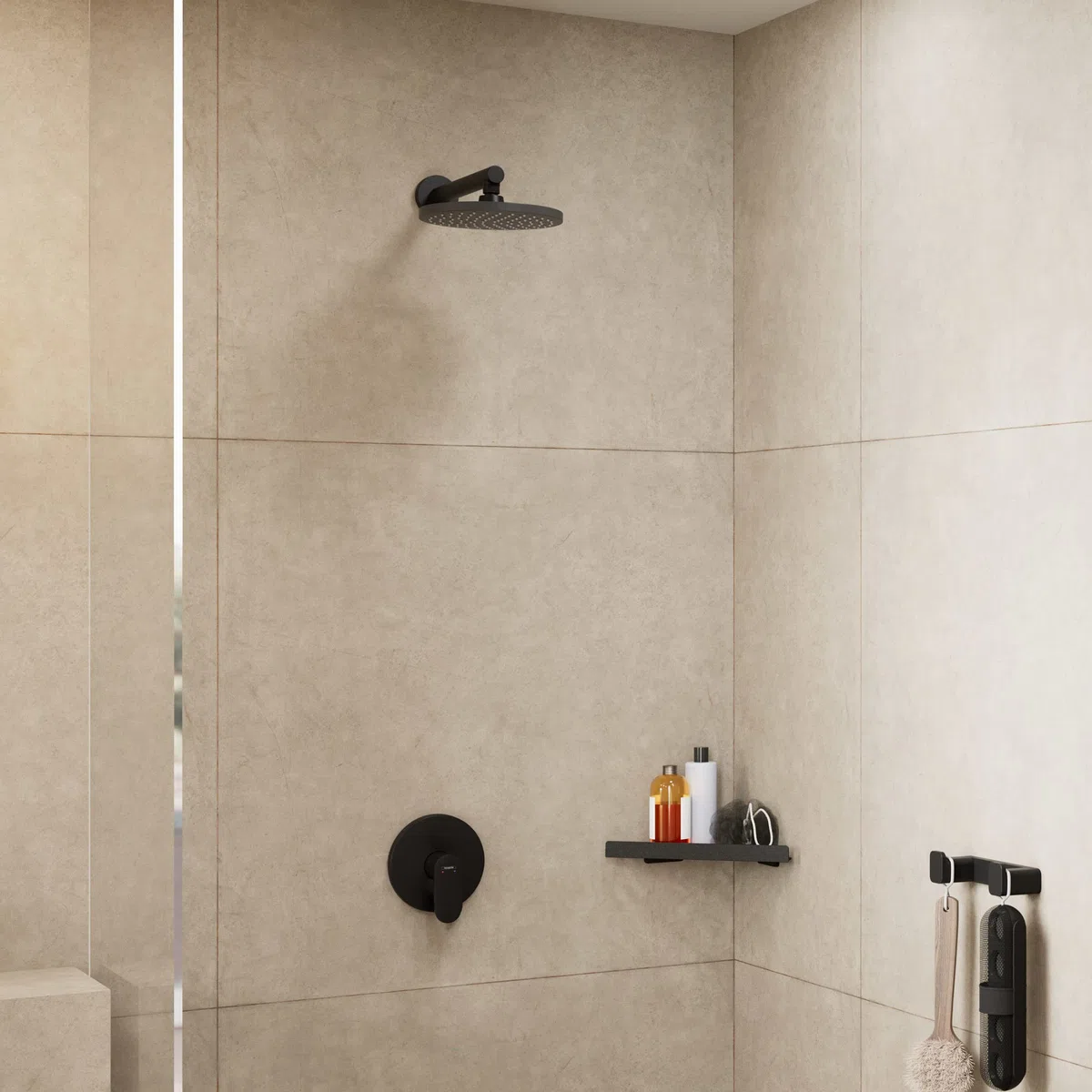 Hansgrohe Vernis Blend Ramię prysznicowe 24 cm, czarny matowy, 27809670