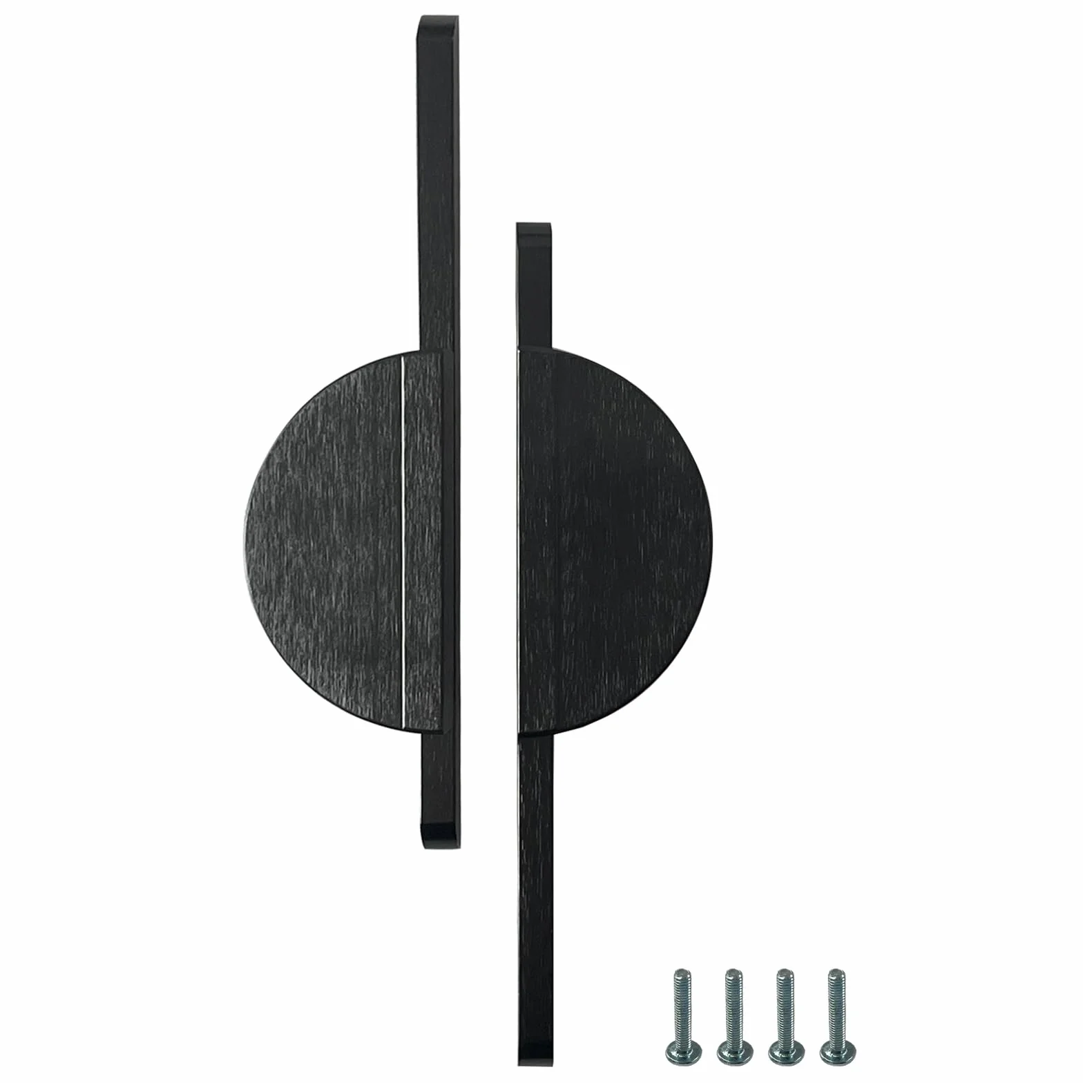 2 uchwyty do szafy, półokrągłe, uchwyty meblowe 160 mm, rozstaw otworów, uchwyty meblowe czarne, ze śrubami, do kuchni, szafy, komody, szafy na ubrania