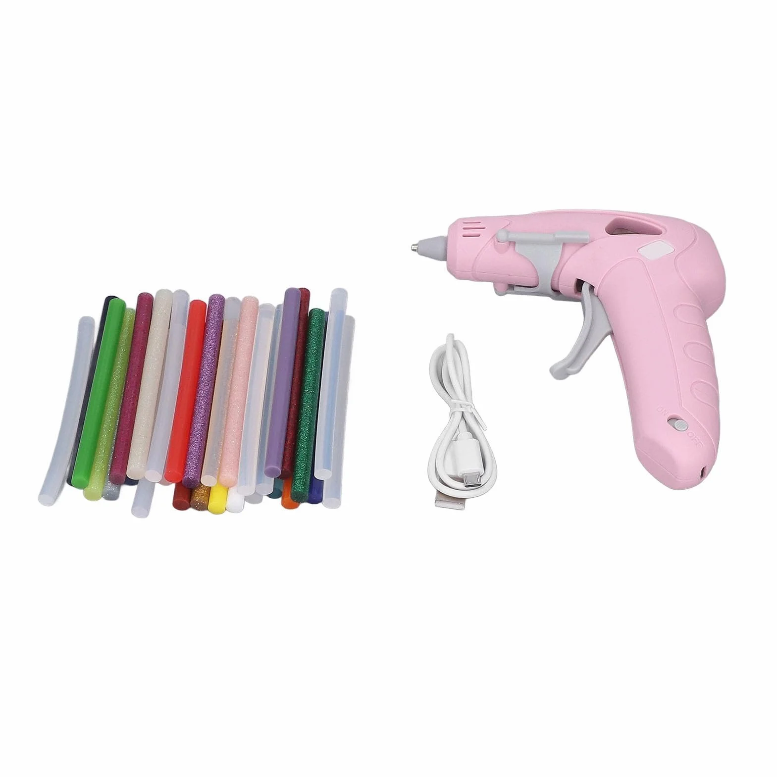 Fyearfly Bezprzewodowy zestaw pistoletu do klejenia na gorąco, mini pistolet do klejenia USB, bezprzewodowy, z 30 patyczkami do klejenia, szybkie podgrzewanie, szczelny pistolet do klejenia na gorąco,