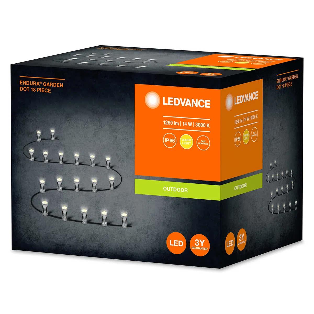 LEDVANCE Oprawa oświetleniowa ogrodowa LED: for uziemienie, ENDURA GARDEN DOT / 12 W, 220…240 V, kąt rozsyłu światła: 33°, Ciepły biały, 3000 K, materiał: polycarbonate (pc), IP65