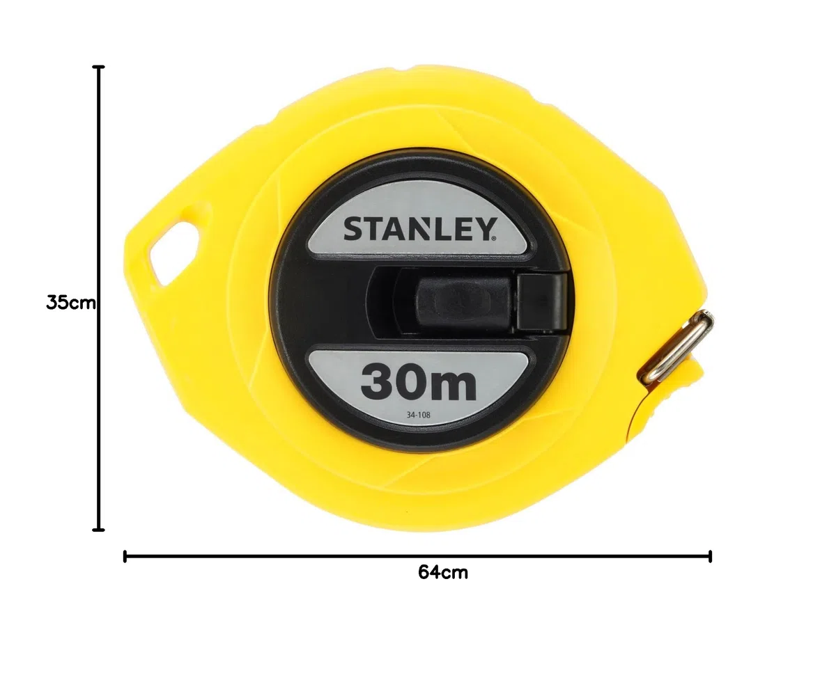 STANLEY Skuteczny Taśma długa 30m x 9,5mm cerrada acero dla profesjonalistów i majsterkowiczów do codziennego użytku 30m 9,5mm