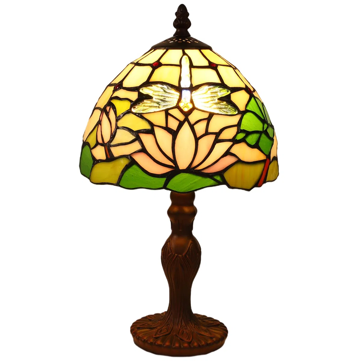 Lampa stołowa Tiffany, 8 cali Vintage Lampa Biurkowa, Witrażowy Abażur, do Salonu, Sypialni, Gabinetu, Hotelu