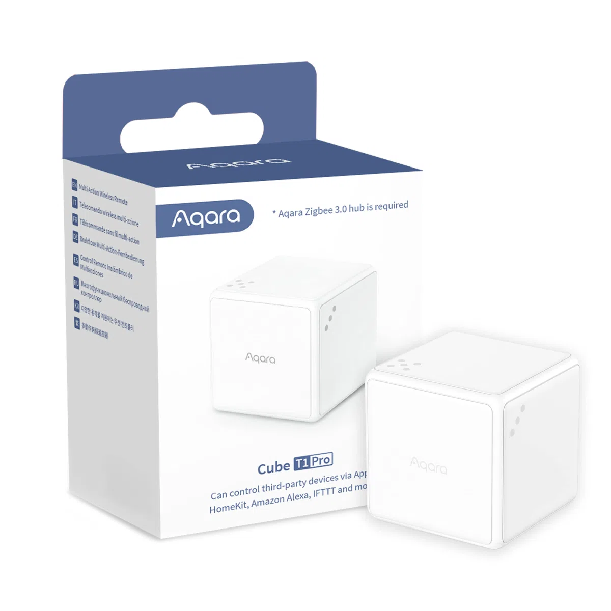 Aqara Kostka T1 Pro, WYMAGA ZIGBEE 3.0 HUB OD AQARA, 6 Stron do Kontrolowania Scen i Działań w Obsłudze Urządzeń w Inteligentnym Domu, Obsługuje HomeKit, Alexa i IFTTT