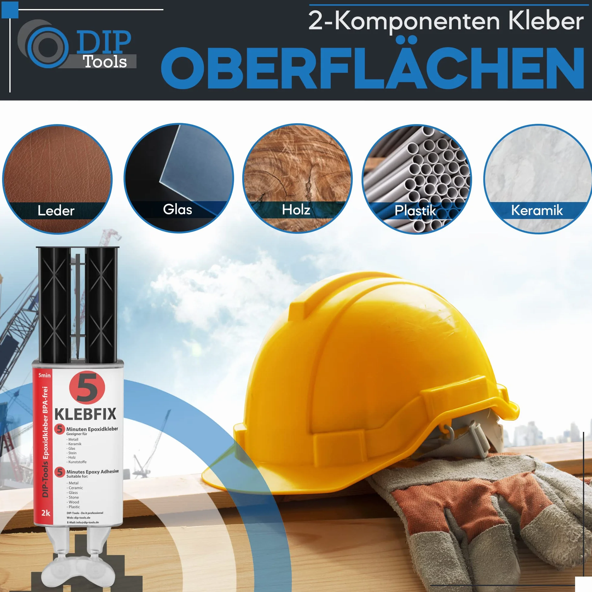 DIP-Tools uniwersalny klej 2-składnikowy - żywica epoksydowa - przezroczysty (1x25ml)