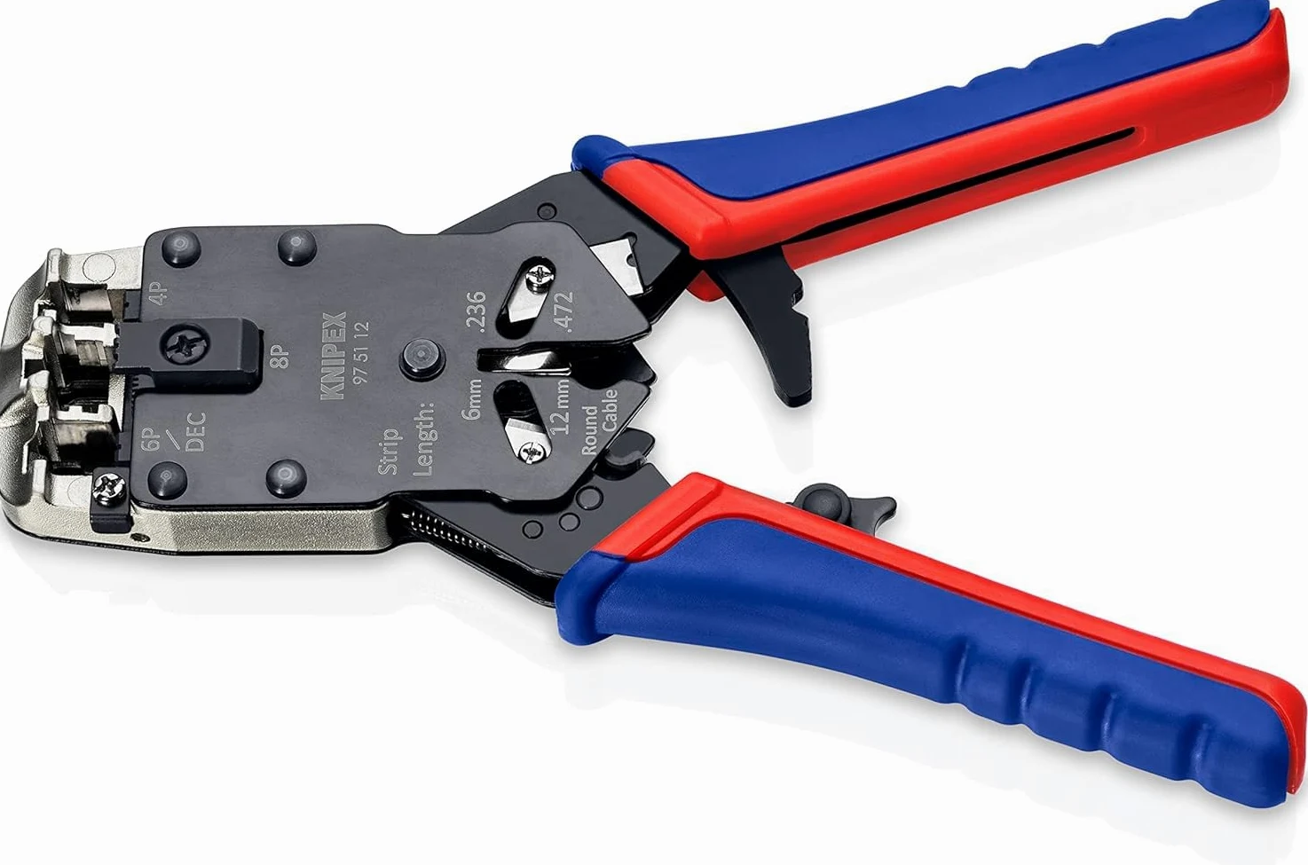 KNIPEX Szczypce do zagniatania wtyków telefonicznych typu Western z osłonkami wielokomponentowymi 200 mm, 97 51 12