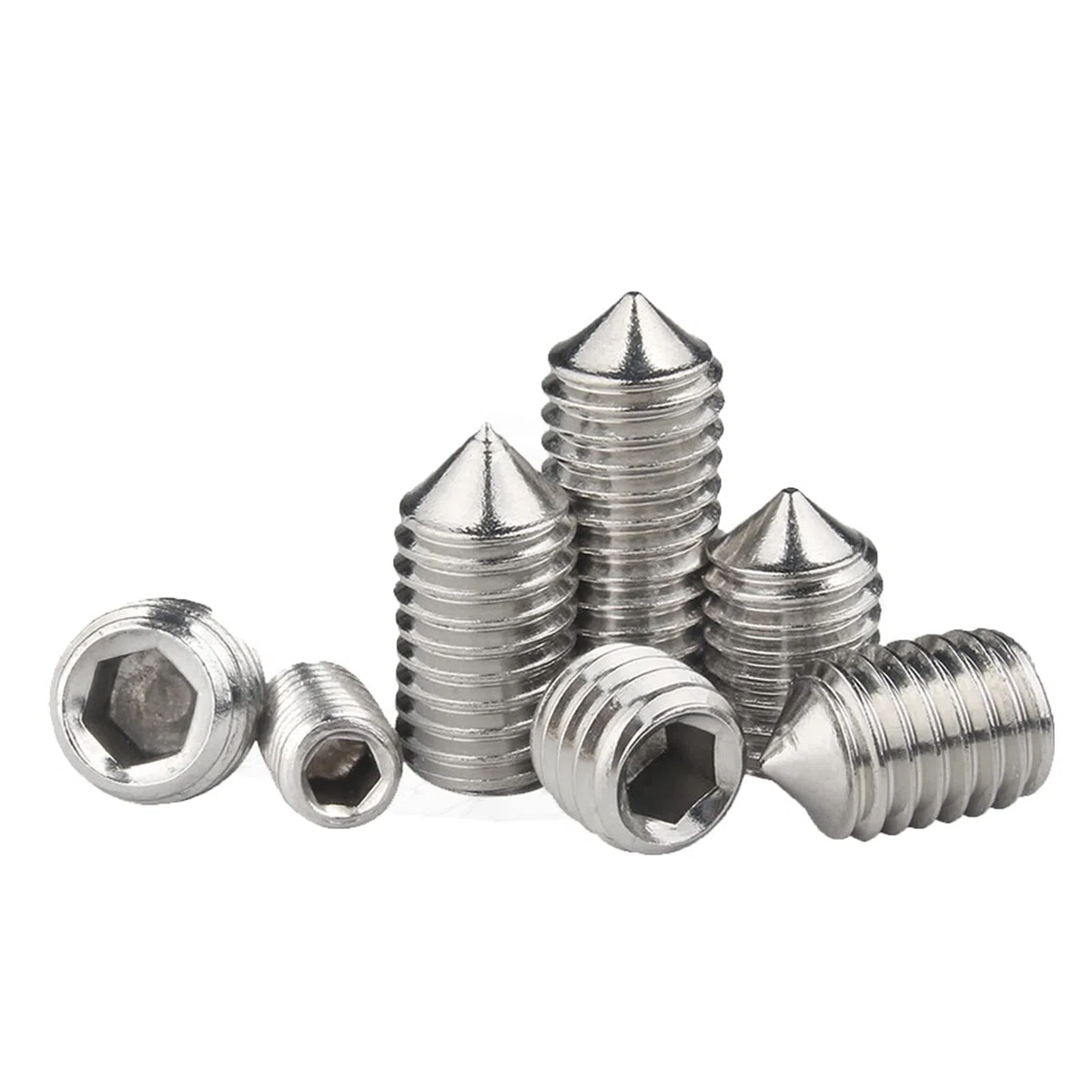 M6 x 16mm 20 Pcs Stożek Punkt Śruby dociskowe Stal nierdzewna 304 Gniazdo sześciokątne Wkręty Szpiczasta końcówka Allen Pokrętło