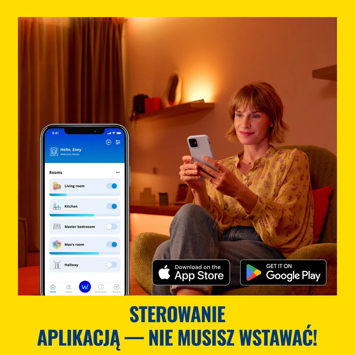 WiZ Wi-Fi Smart Plug, Typ F, 230 V, 50 Hz, Łatwa Konfiguracja, Certyfikat Matter, Inteligentne Sterowanie, Komendy Głosowe, Działa z Alexa, Google Home i Apple Home, Zestaw 1 Szt.