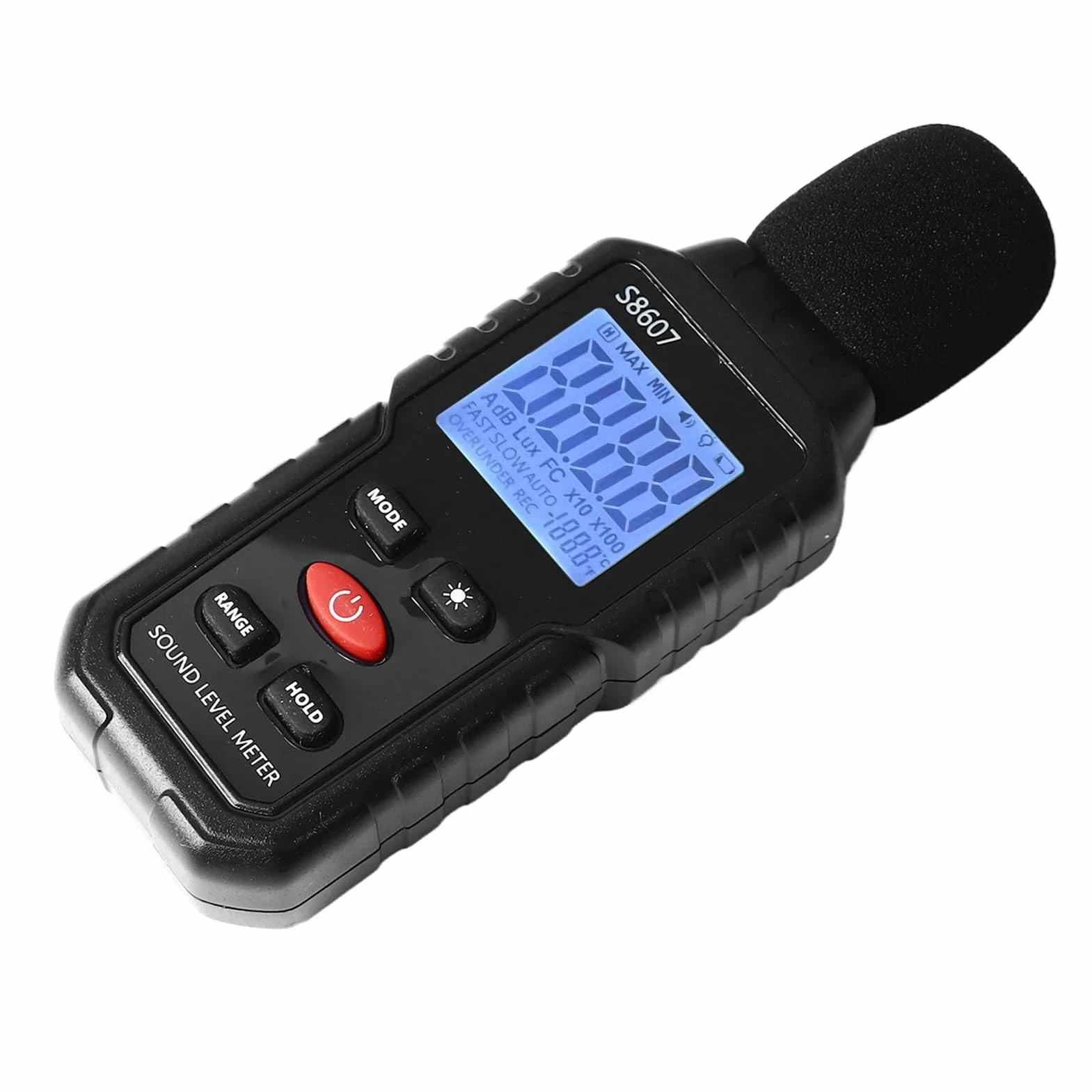 Miernik Decybeli Dźwięku Cyfrowy Wyświetlacz LCD Podświetlany Ekran Miernik Poziomu Dźwięku Czytnik Decybeli Hałasu Przenośny Miernik SPL 30-130dB