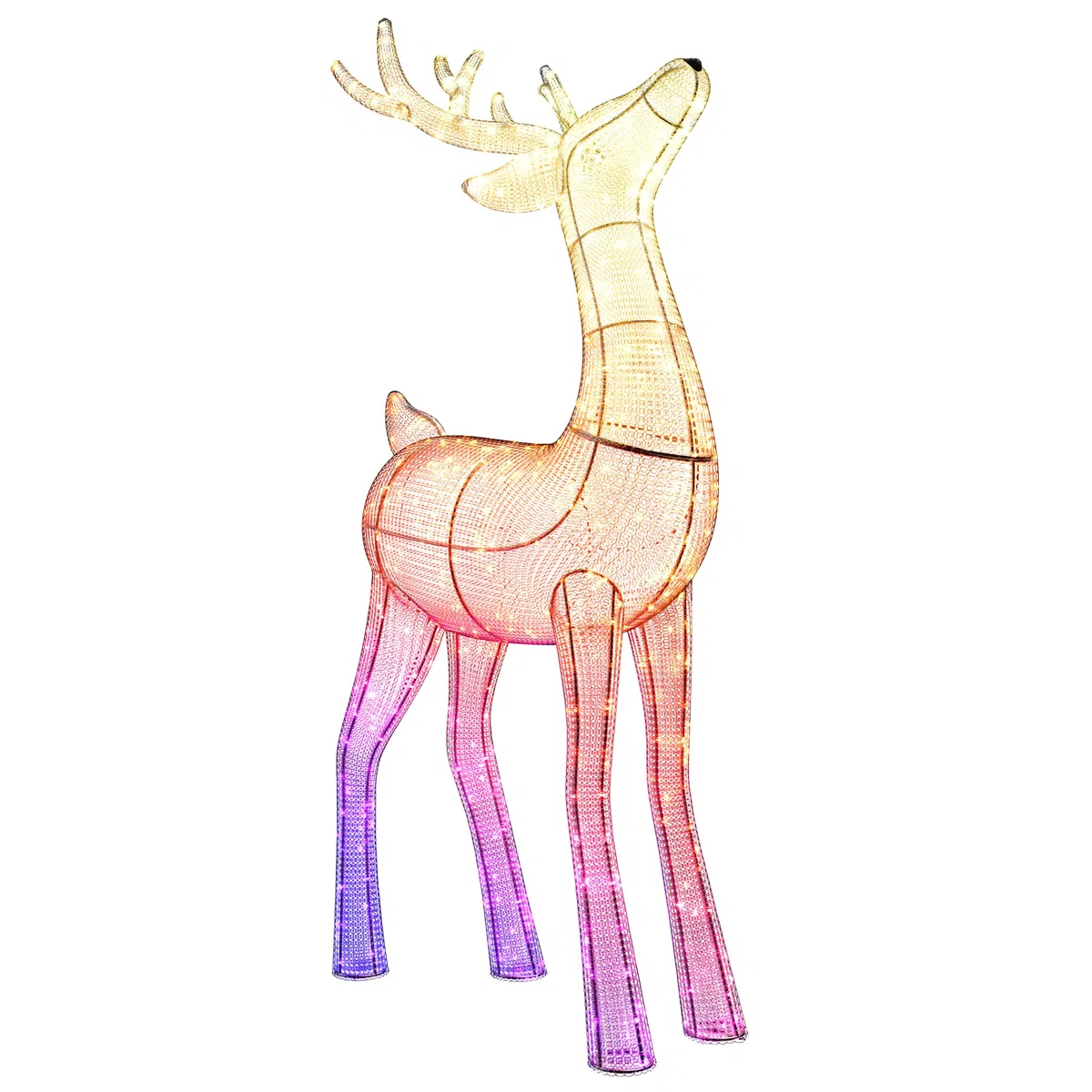 Twinkly Reindeers lampy LED w kształcie renifera do użytku na zewnątrz, 240 diod RGB i ciepłe białe światło, wysokość 125 cm, kompatybilne z Alexa i Google Home, IP44, sterowanie aplikacją