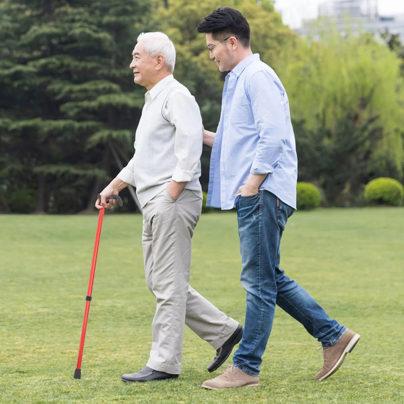 Hemobllo 2 Szt. Szt Regulowane Aluminiowe Laski Składane dla Seniorów Lekka Wytrzymała Antypoślizgowa Laska Teleskopowa z Ergonomiczną Rączką Idealna Do Chodzenia i Turystyki dla Kobiet i