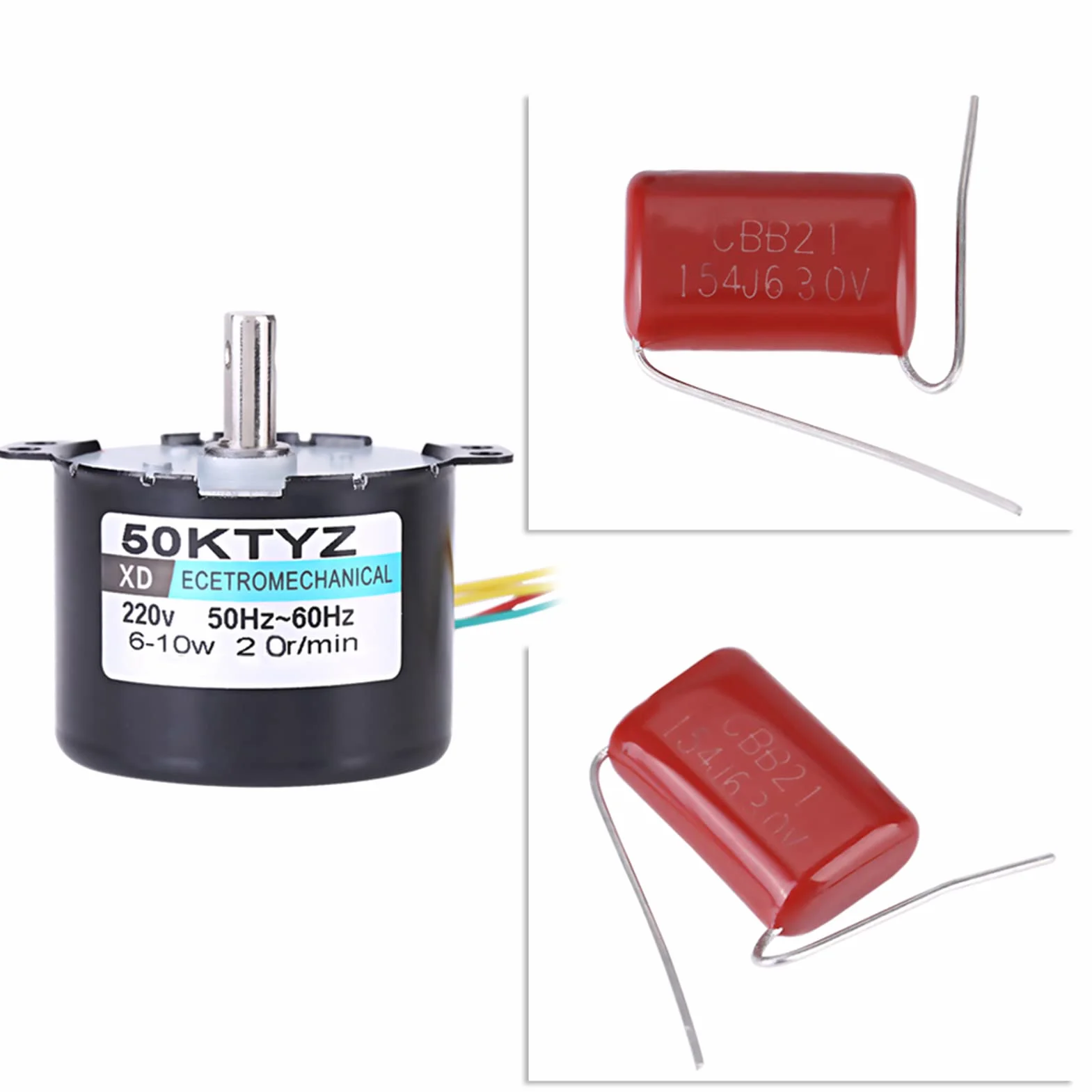 Wechselstrommotoren Dauermagnet-Synchronmotor CW/CCW XD-50KTYZ-Wechselstrom 220V für DIY-Generator(20 U/min)