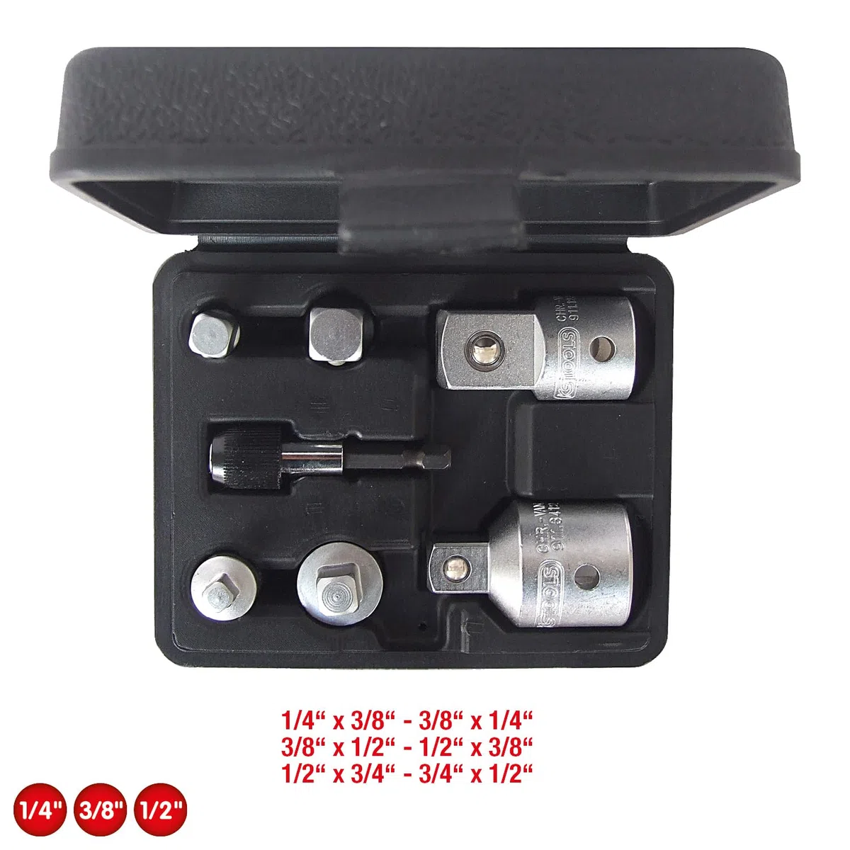 KS Tools 917.0707 Zestaw adapterów redukujących i powiększających, 7-szt