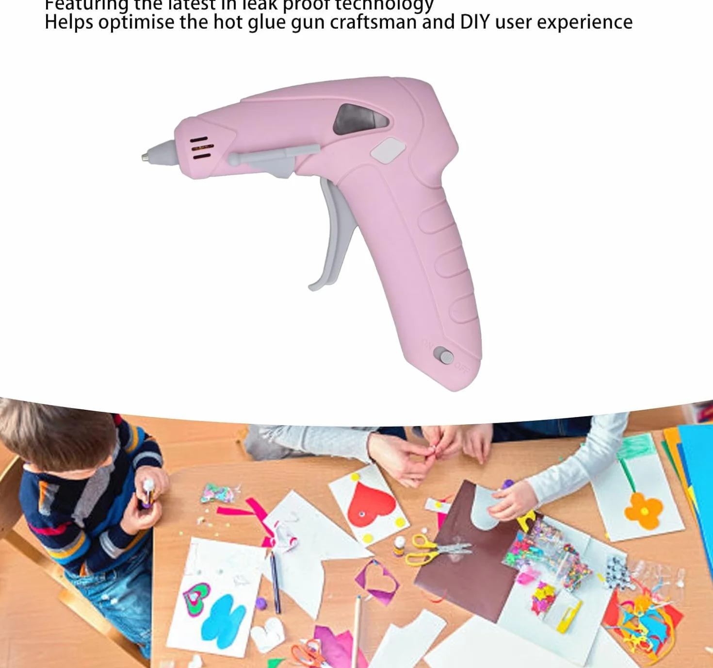 Fyearfly Bezprzewodowy zestaw pistoletu do klejenia na gorąco, mini pistolet do klejenia USB, bezprzewodowy, z 30 patyczkami do klejenia, szybkie podgrzewanie, szczelny pistolet do klejenia na gorąco,