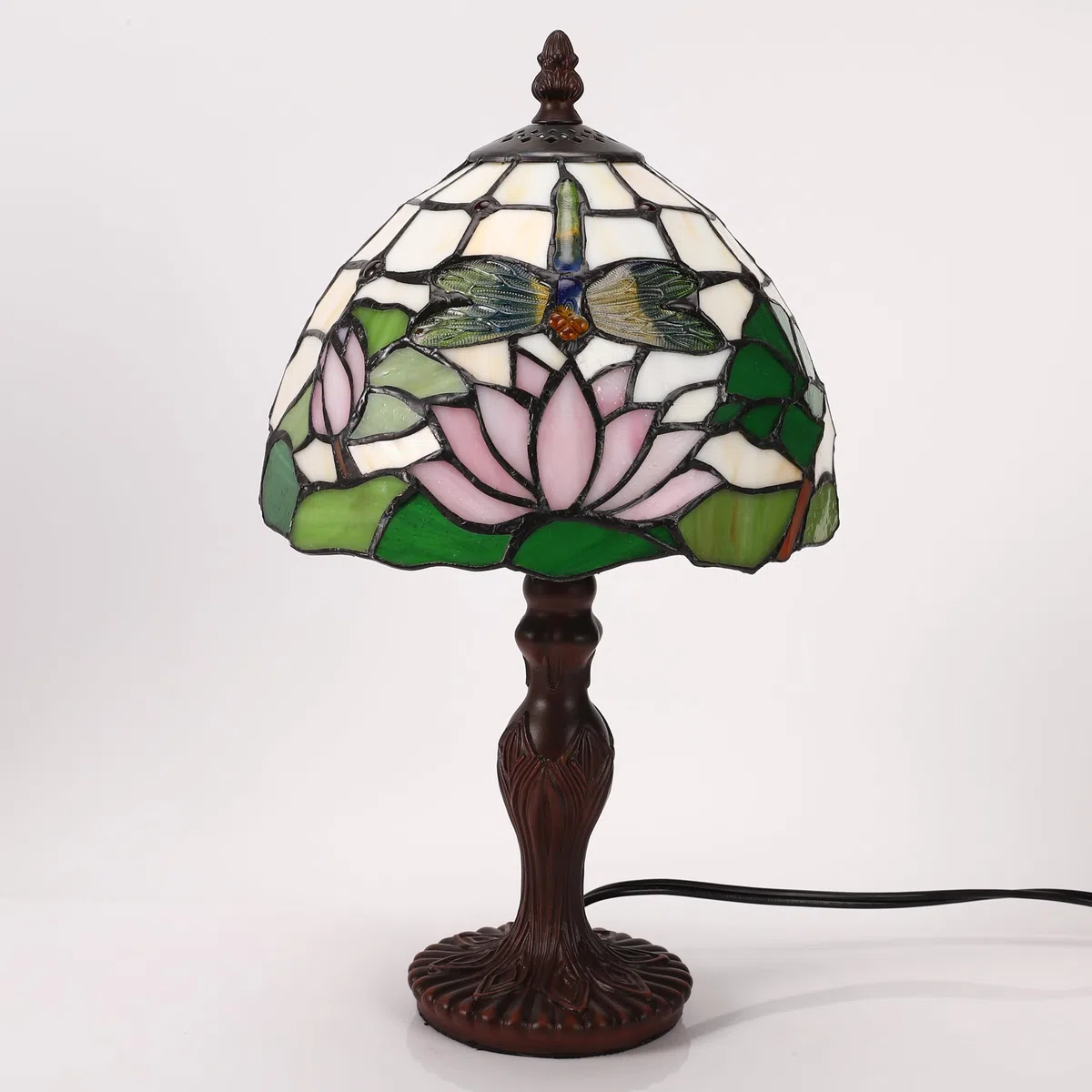 Lampa stołowa Tiffany, 8 cali Vintage Lampa Biurkowa, Witrażowy Abażur, do Salonu, Sypialni, Gabinetu, Hotelu