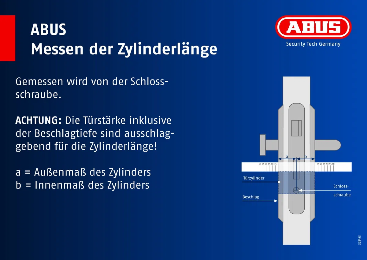 ABUS Cylinder profilowy KD6XNP 30/30 z kartą kodów i 5 kluczami, 50716