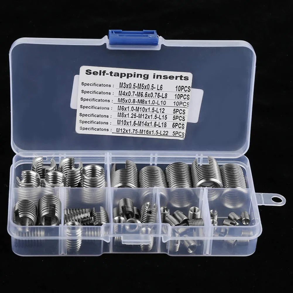 50 pcs Gewindeeinsätze 302 Edelstahl Innengewinde Selbstschneidende Gewindeeinsatz Set Gewinde Verstärken Repair Tool