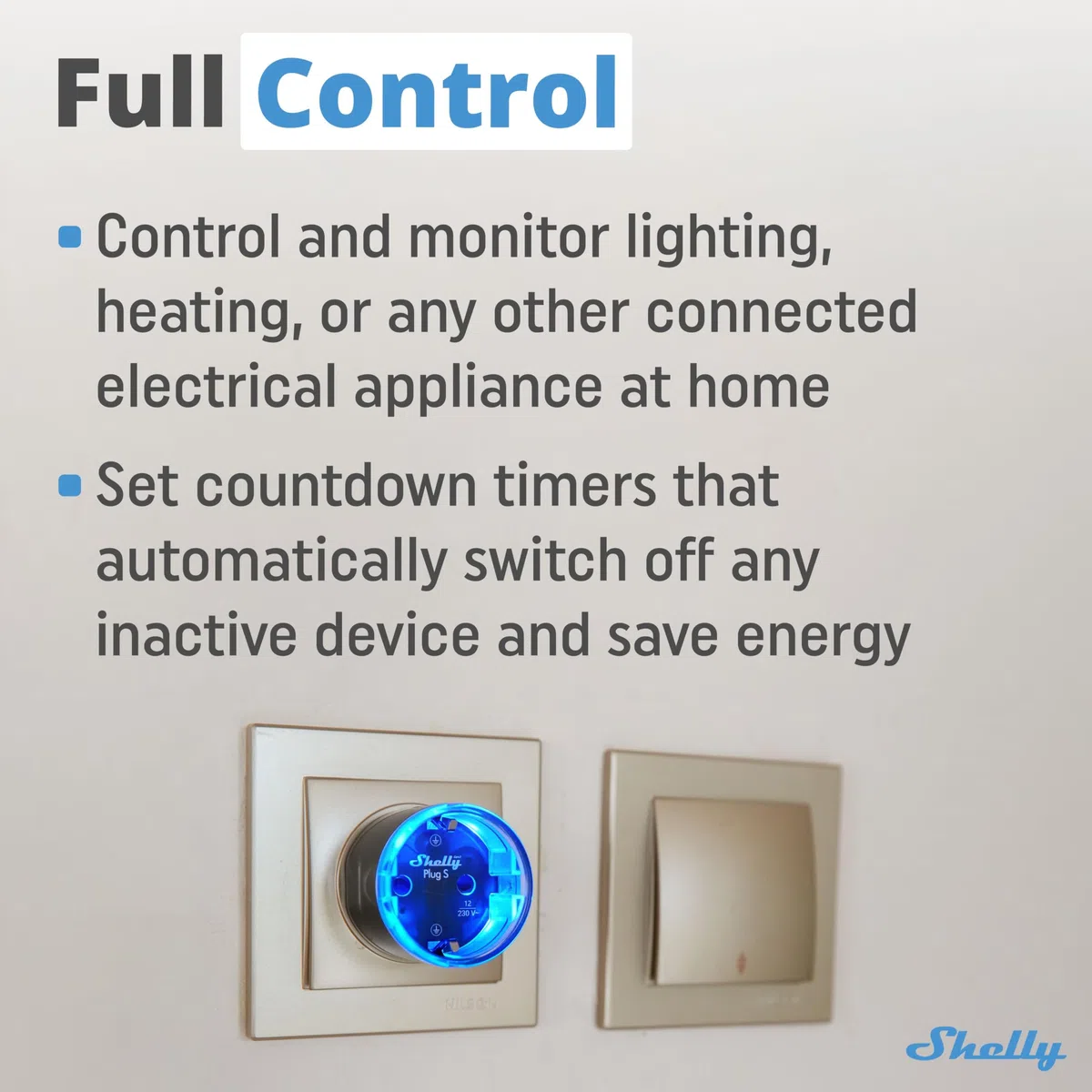 Shelly Plug S MTR Gen3- Czarny, Inteligentna Wtyczka Wi-Fi z Licznikiem, Wskaźnikiem LED, Zdalne Sterowanie za Pomocą Aplikacji i Głosu, Programowalna z Timerem, Alexa, Google Home, SmartThings
