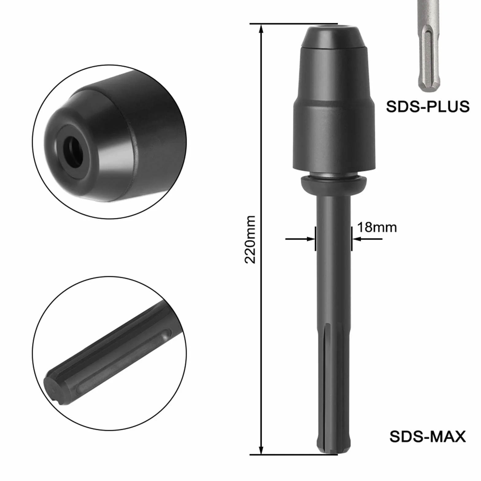 Zestaw 2 adapterów SDS Max na SDS Plus do wiertarek udarowych ze stali