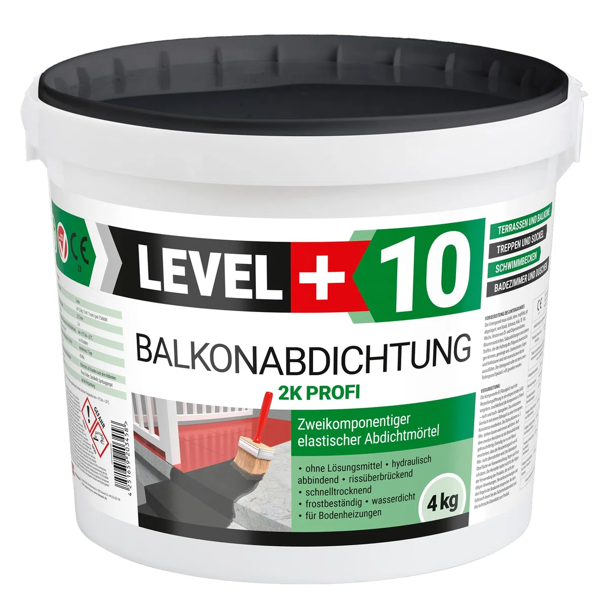 Szlam Zaprawa 2K 4kg Folia w Płynie Hydroizolacja Balkon Taras Level+10