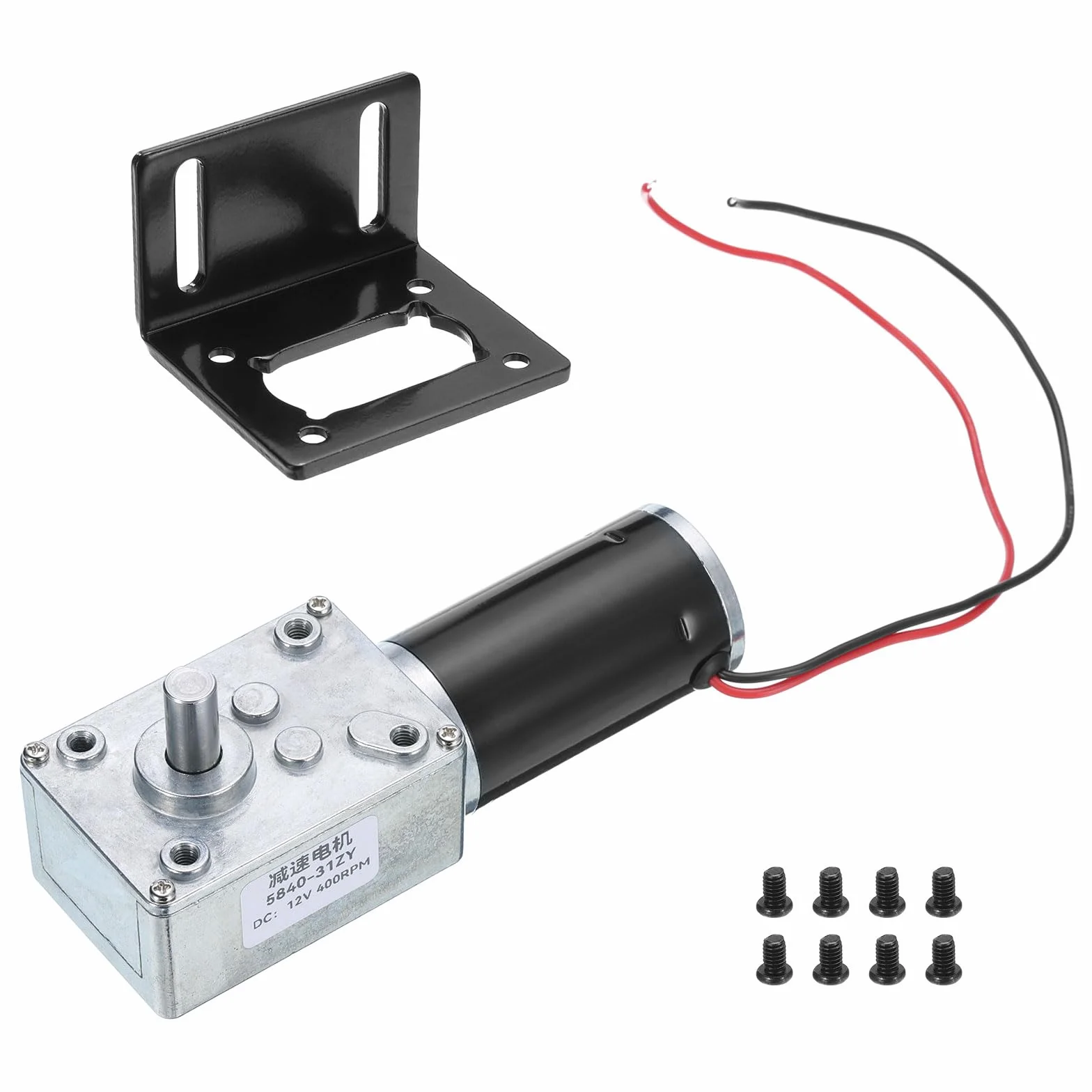 QUARKZMAN 12 V Dc Wał 8 mm 400 obr./min, silnik ślimakowy, ślimakowy silnik turbinowy, wysoki moment obrotowy z kablem kominkowym elektrycznym