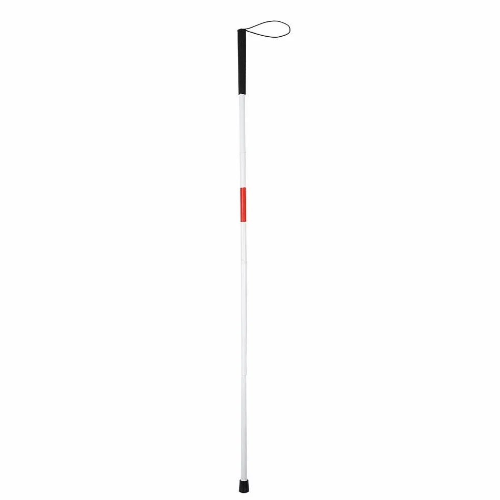 Składana laska dla niewidomych laska biała z antypoślizgowym uchwytem Odblaskowa biała laska dla niewidomych i niepełnosprawnych Długość: ok. 124 cm