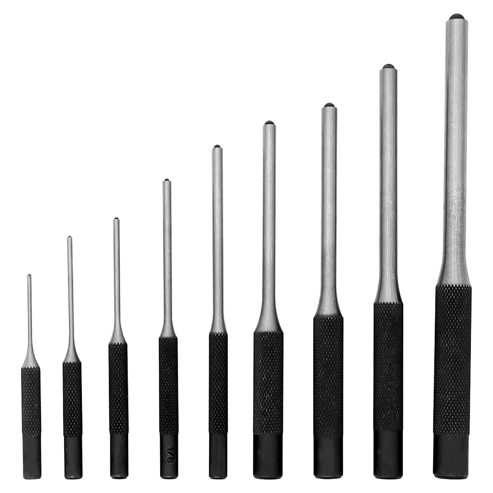 9-częściowy zestaw narzędzi do przebijania 1,5 mm - 8 mm, stal 40CR-V, do drewna, tworzywa sztucznego, skóry, biżuterii, rzemiosła artystycznego (z torbą do przechowywania)