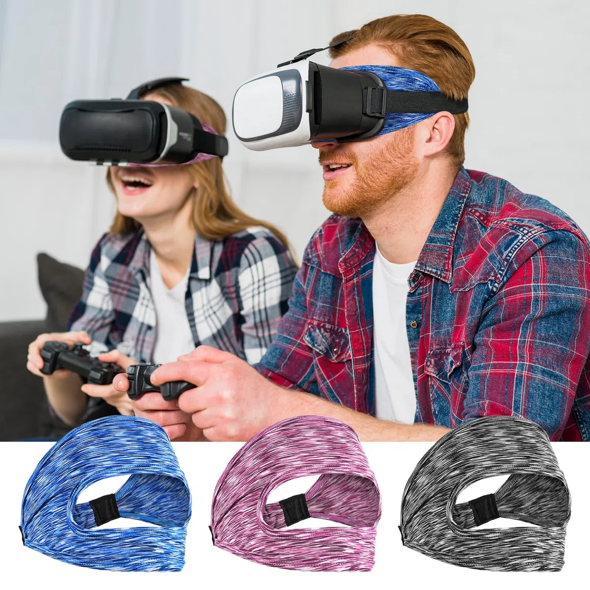 JIEYAO VR osłona przeciwpotowa, regulowana opaska VR, oddychająca maska